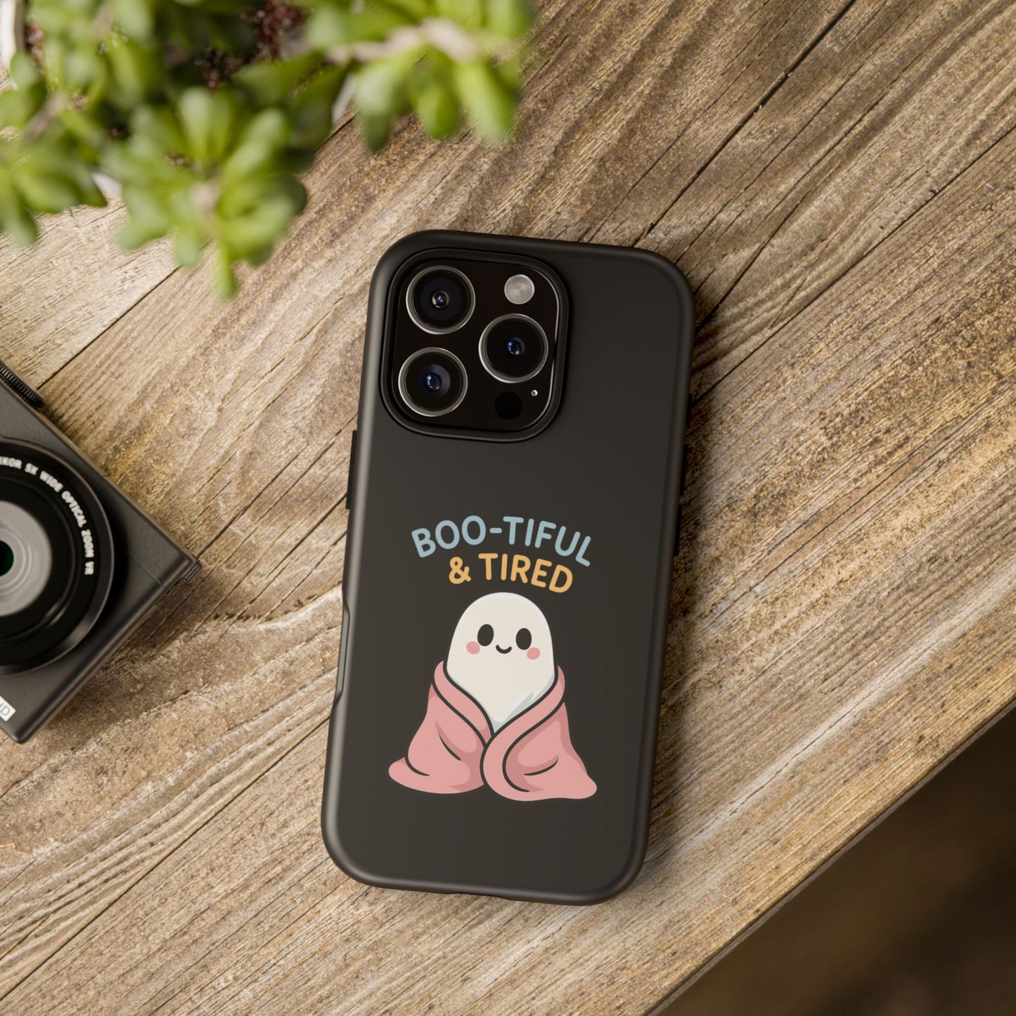 Boo-tiful & Tired Phone Case, Halloween-Themed Design
