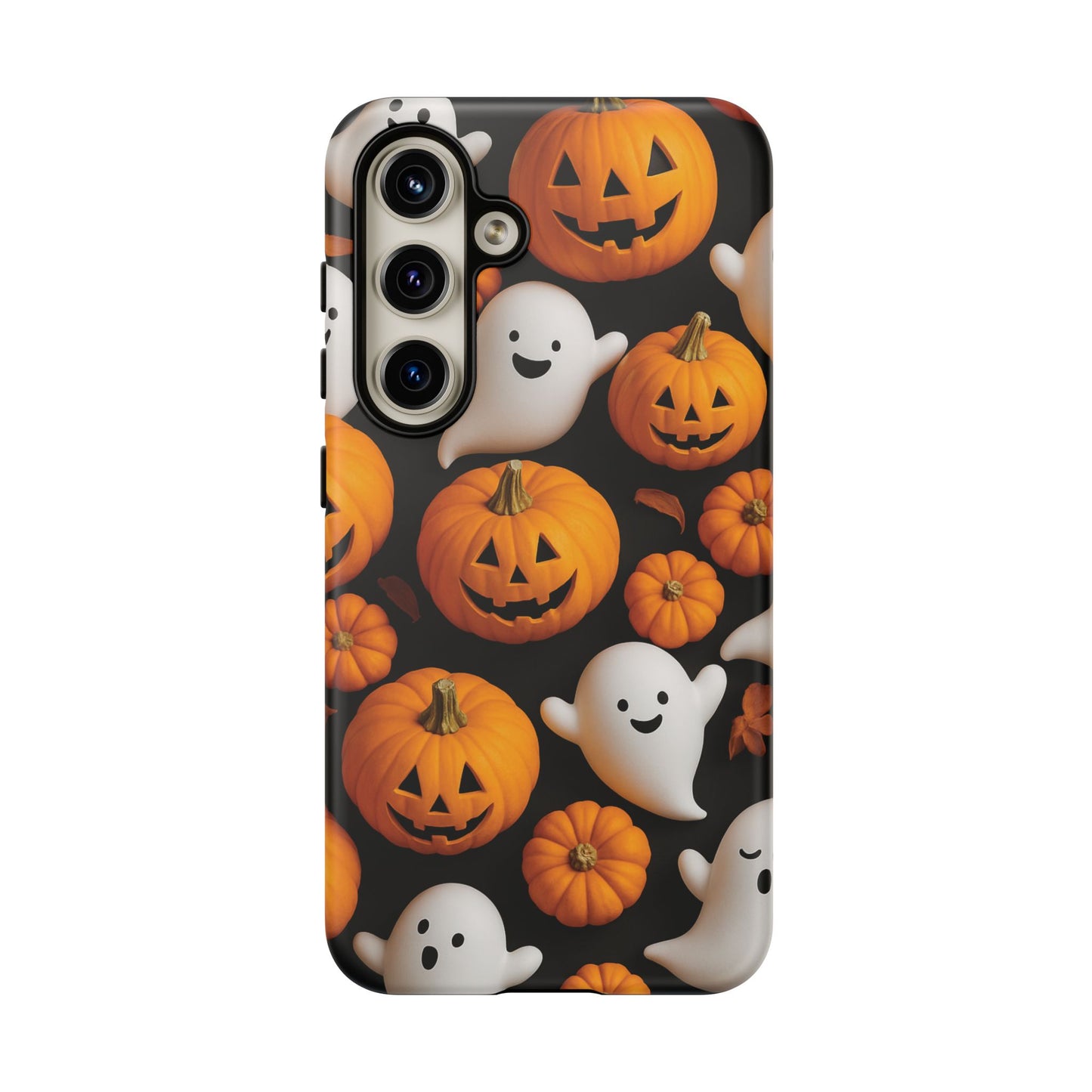 Halloween Phone Case, Spooky Ghosts and Pumpkins Design
