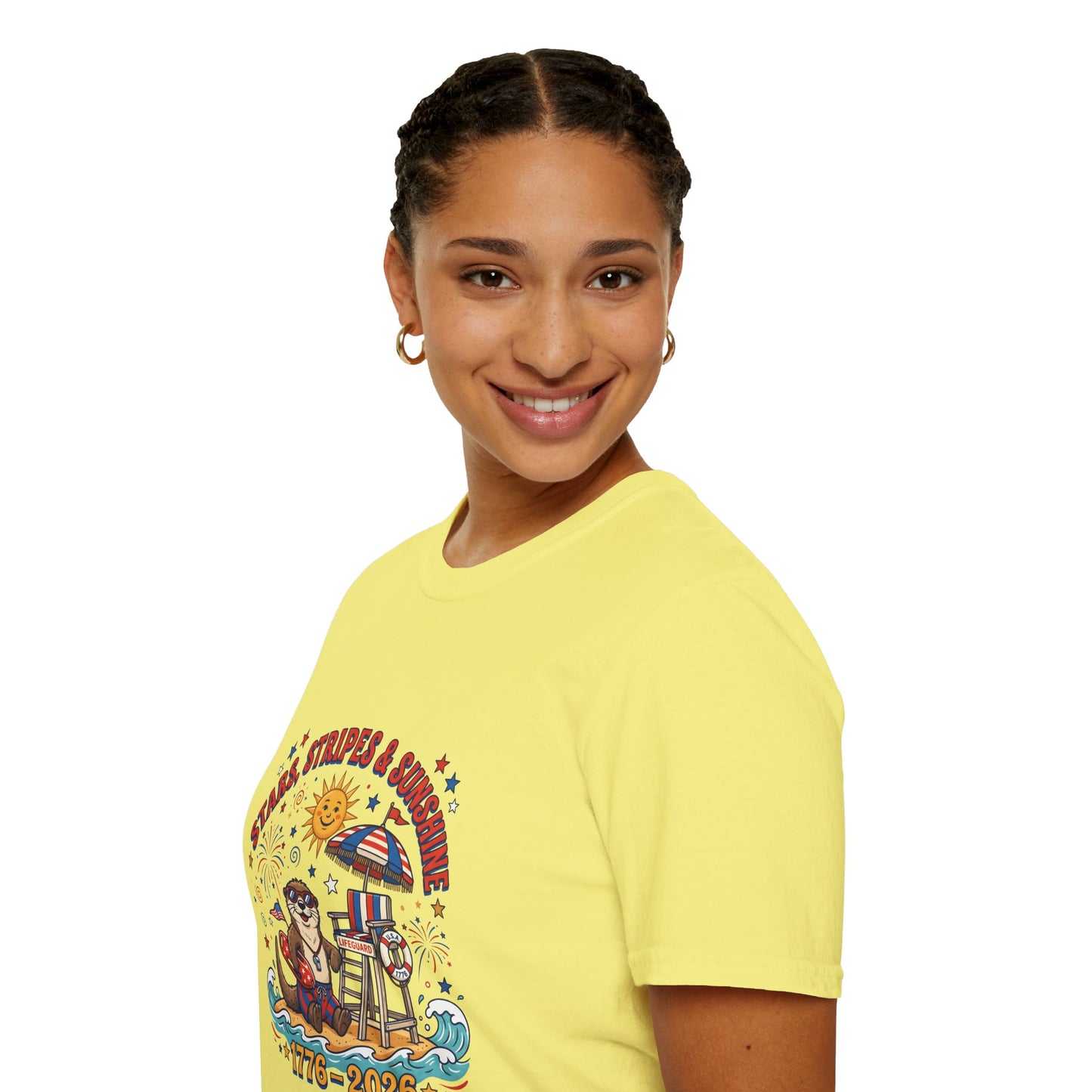 Stars, Stripes & Sunshine T-Shirt — Patriotic 1776–2026 Summer Tee, 4th of July Shirt
