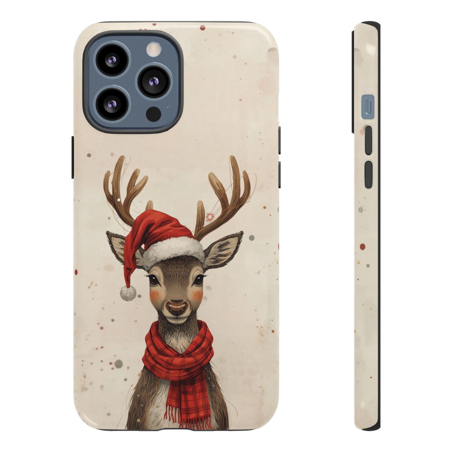 Christmas Reindeer Phone Case, Dual Layer Phone Case for Iphone 17, 16, 15, 14, 13, 12, 11