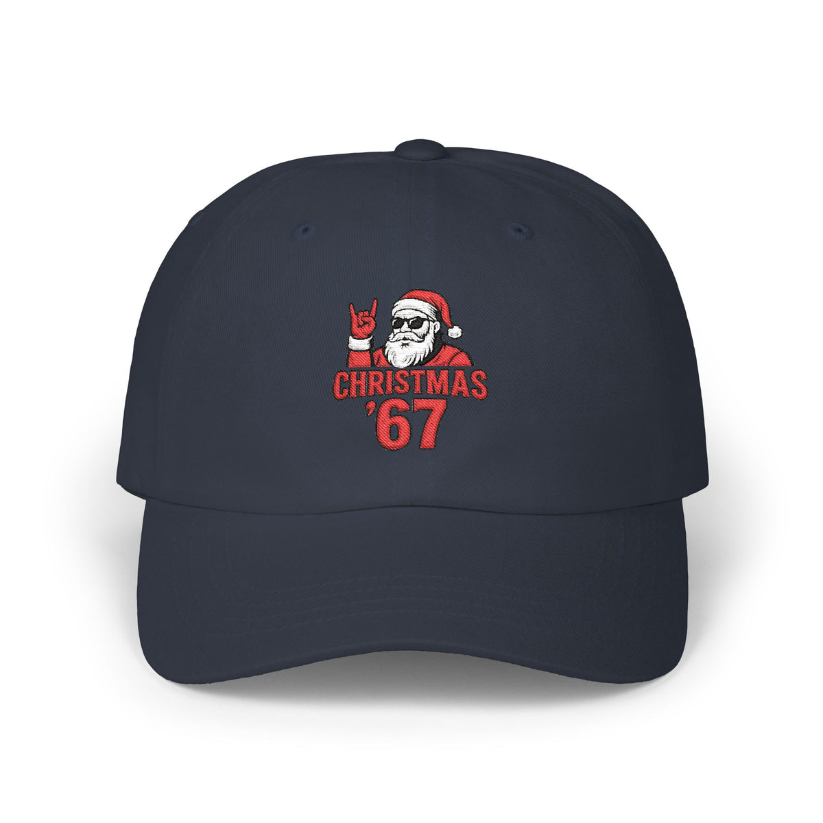 Christmas Cap — Retro Santa 'Christmas '67' Embroidered Holiday Hat