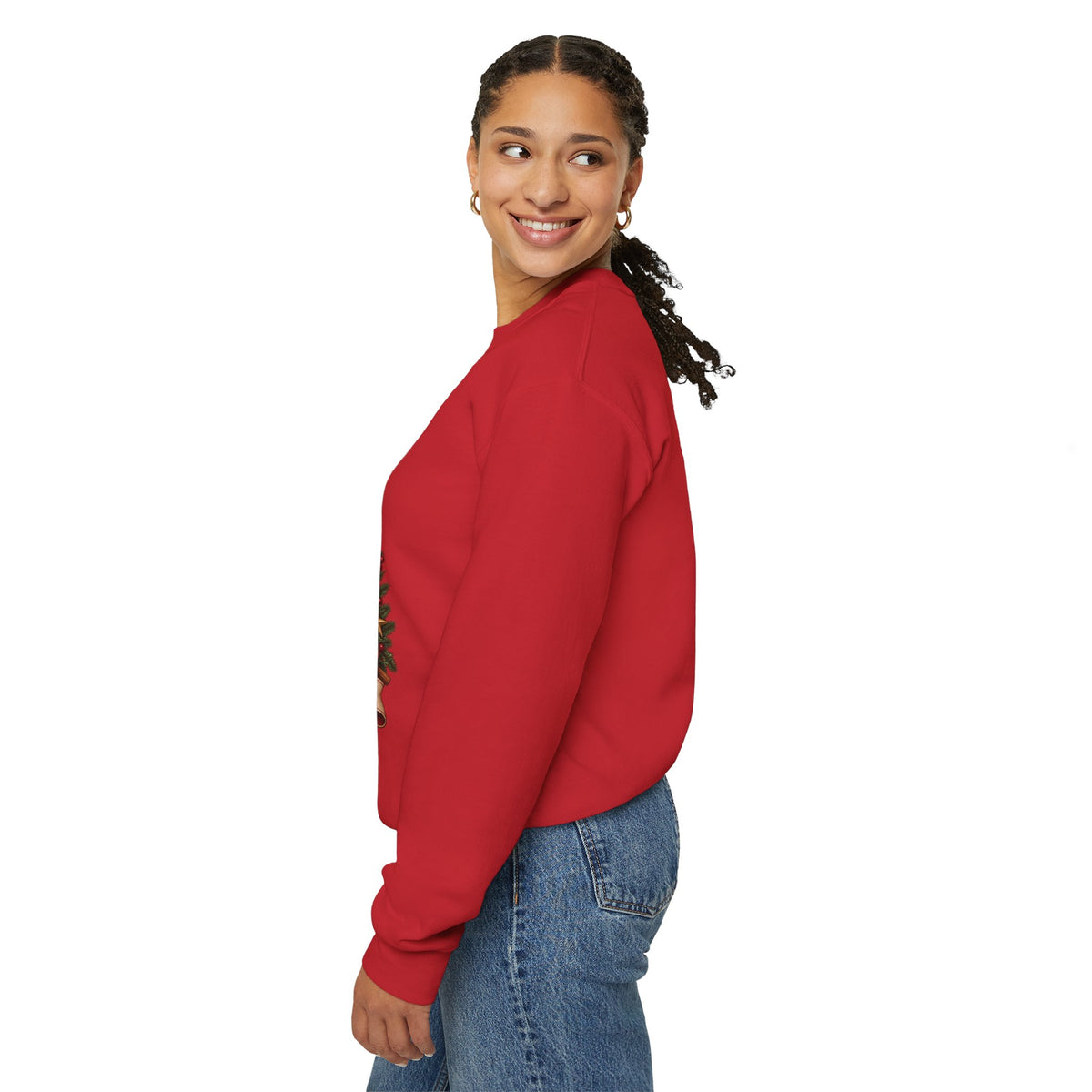 Harvest & Holly Crewneck Sweatshirt — Vintage Pumpkin Fall Graphic Sweatshirt
