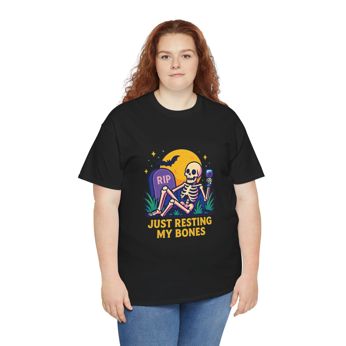 Skeleton Tee - Just Resting My Bones, Unisex Halloween Shirt