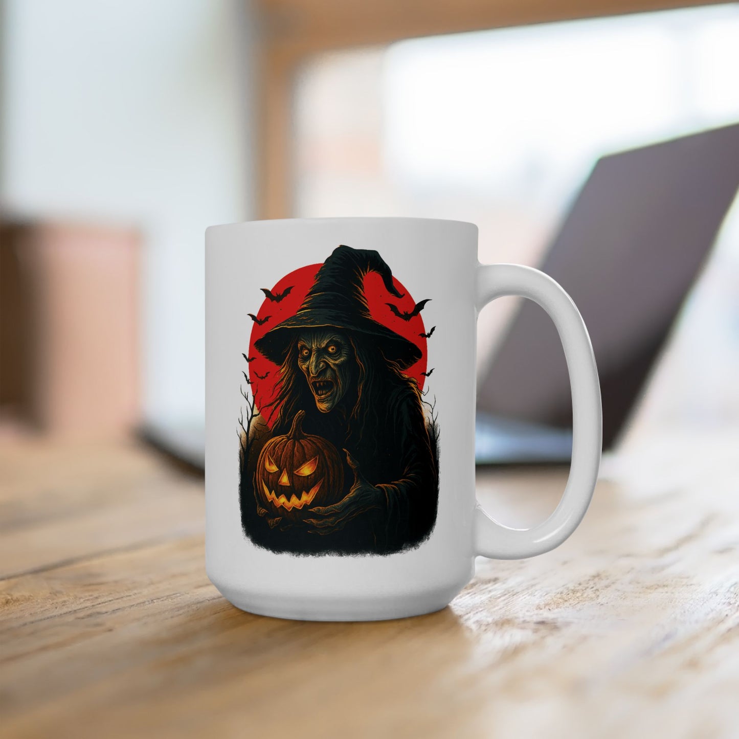 Spooky Fall Ceramic Mug, Halloween Coffee Cup, Unique Gift for Witch Lovers, Cozy Autumn Beverage, 11oz 15oz