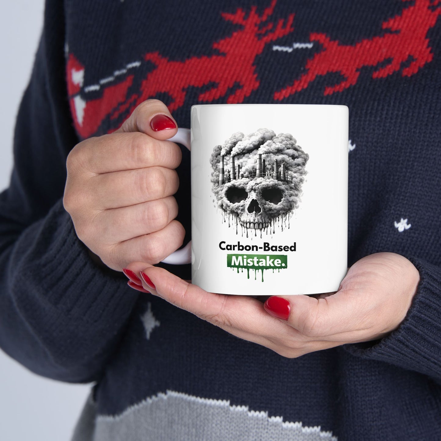 Carbon-Based Mistake Mug – Dark Humor Eco Coffee Cup | Earth Day Gift (11oz)