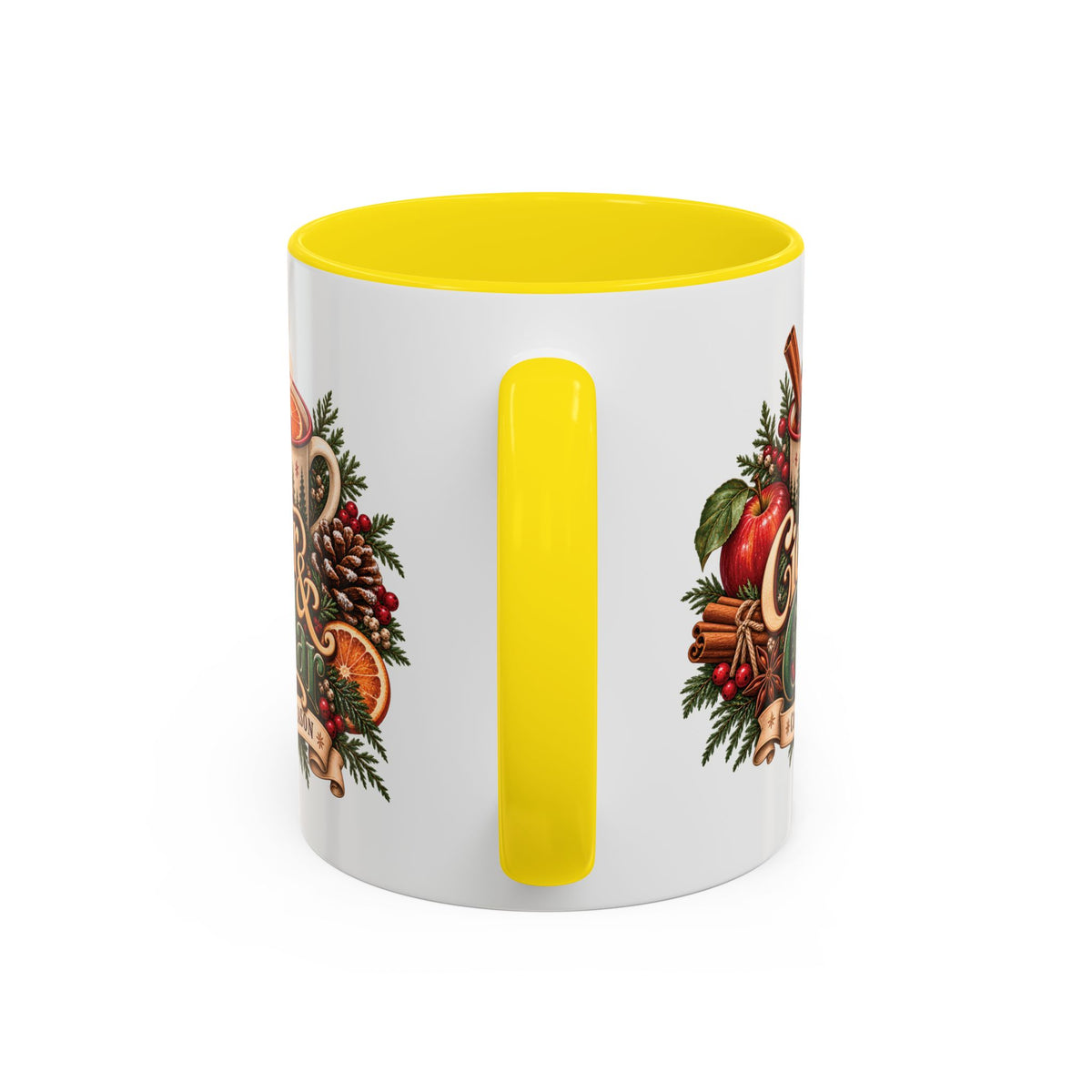 Cider & Cedar Accent Coffee Mug — Cozy Fall Hot Drink Gift (11 oz)