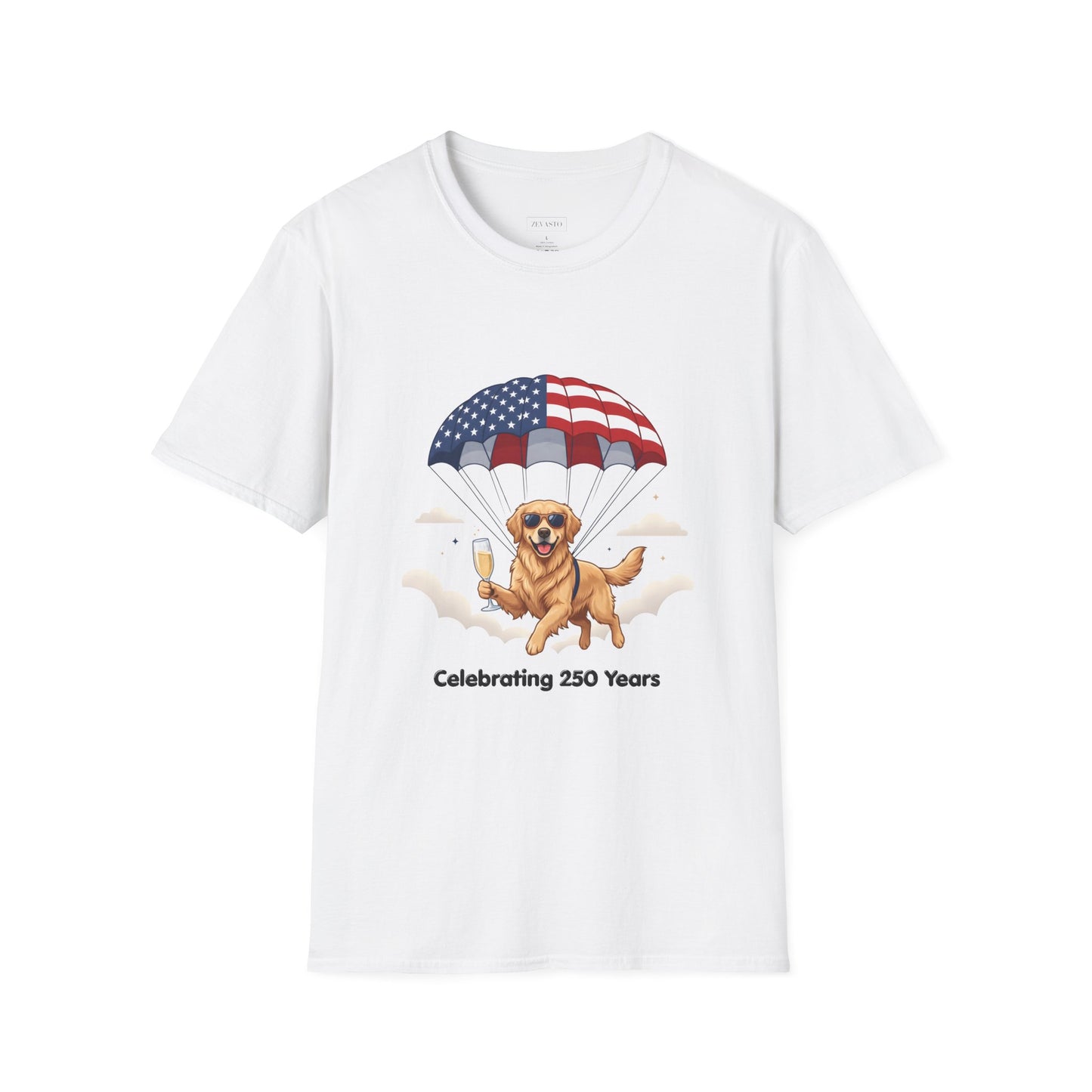 Patriotic Golden Retriever T-Shirt — "Celebrating 250 Years"