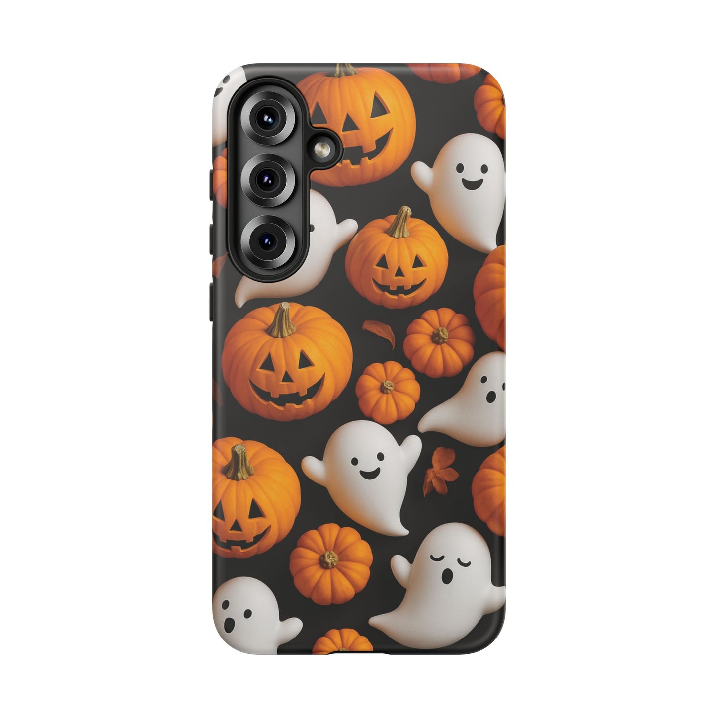 Halloween Phone Case, Spooky Ghosts and Pumpkins Design