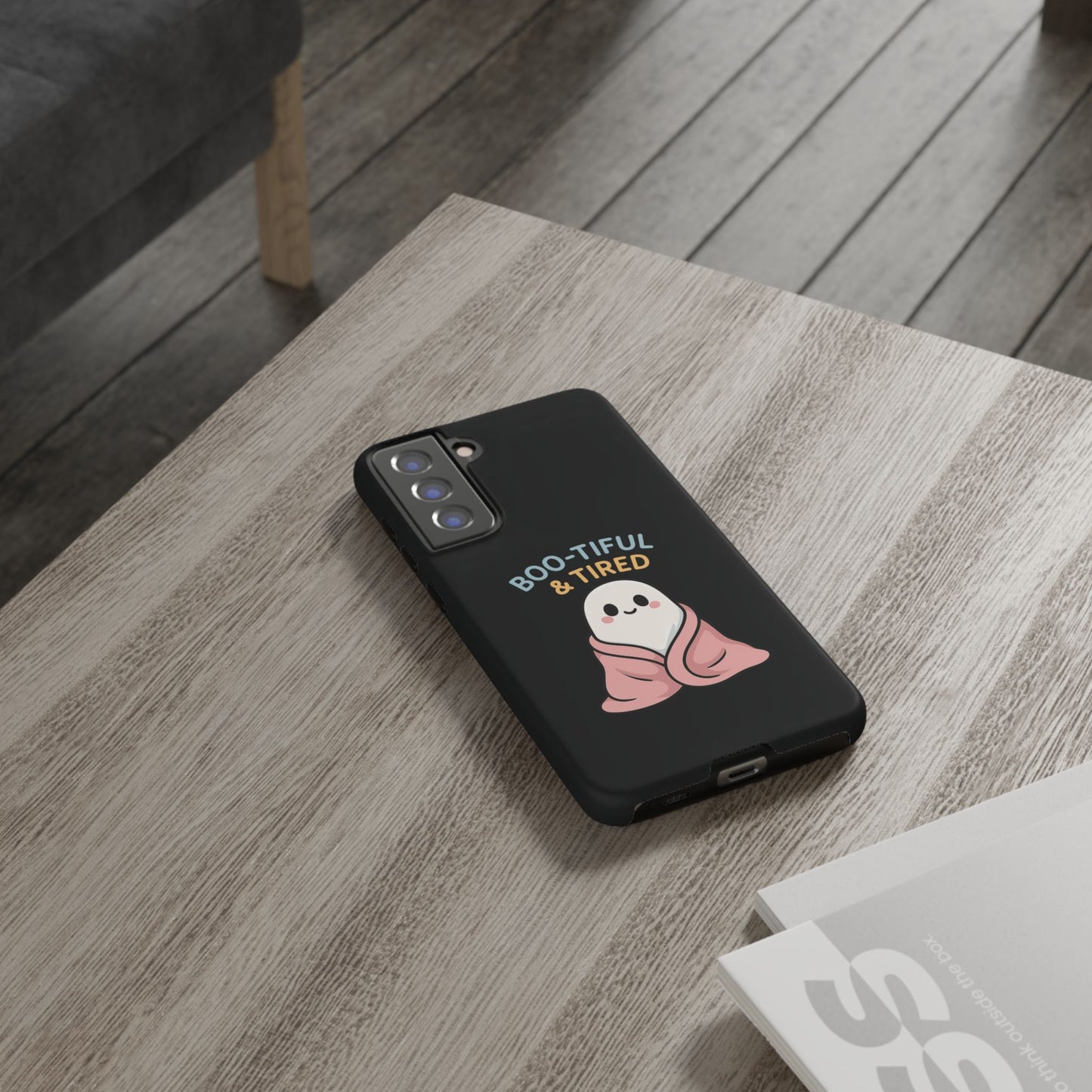 Boo-tiful & Tired Phone Case, Halloween-Themed Design