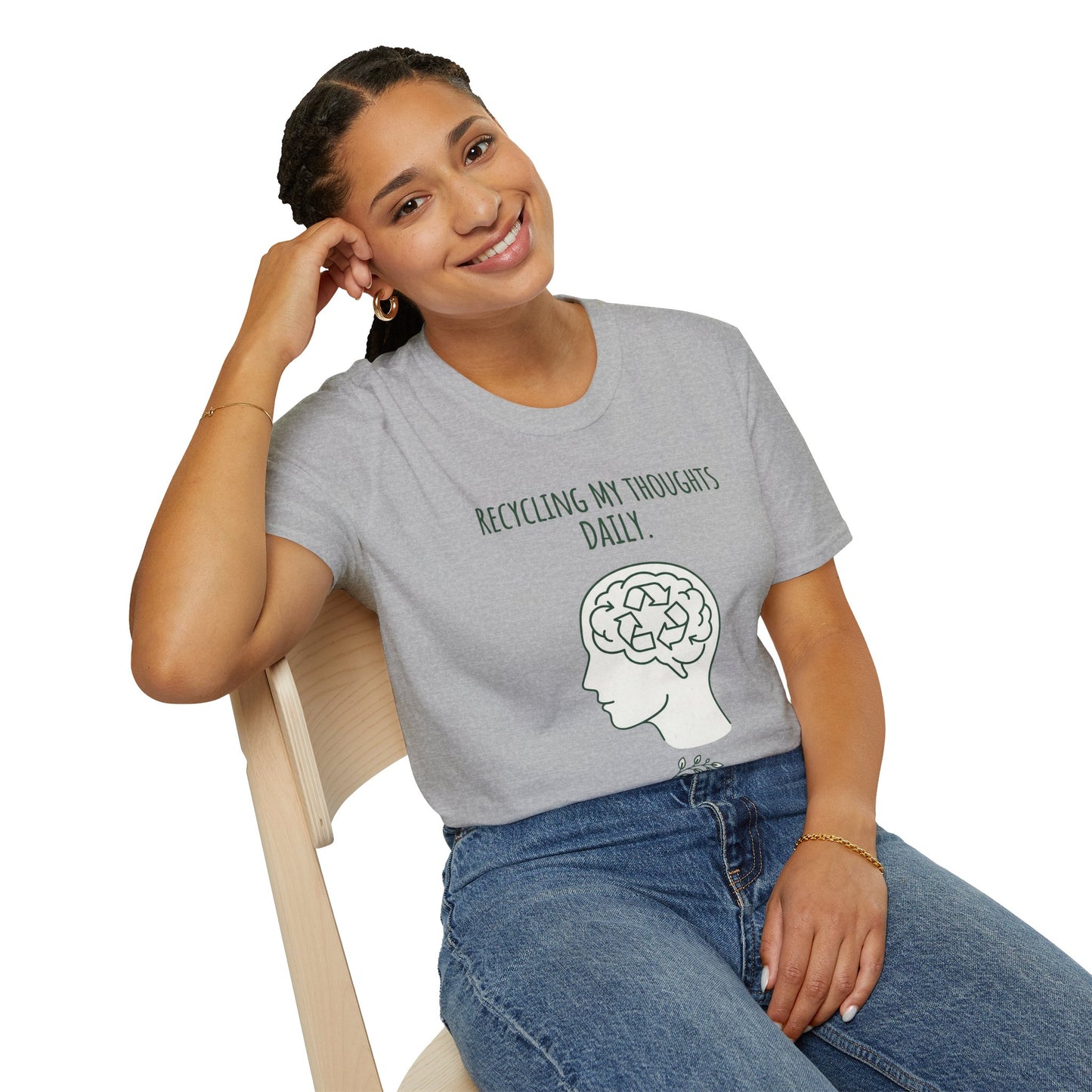 Recycling My Thoughts Daily T-Shirt — Mental Health Awareness, Earth Day Graphic Tee