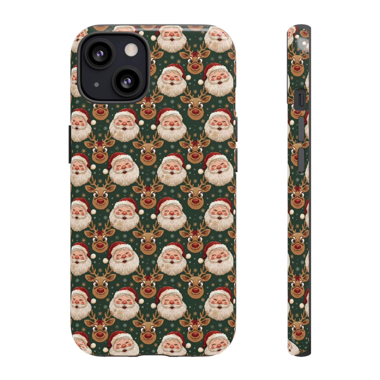 Christmas Santa-Reindeer Phone Case, Dual Layer Phone Case for Iphone 17, 16, 15, 14, 13, 12, 11 & Samsung