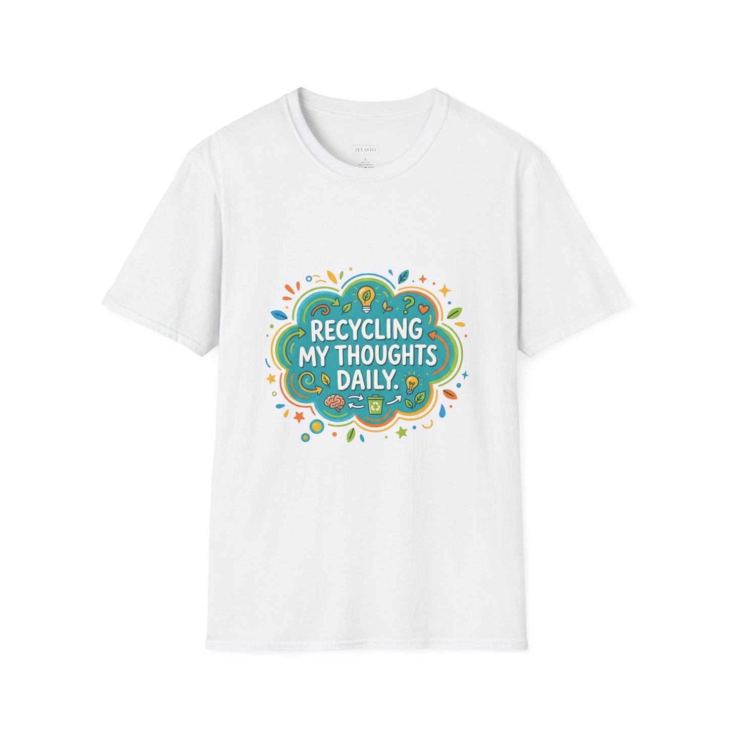 Recycling My Thoughts Daily T-Shirt — Eco Positive Graphic Tee, Earth Day Gift