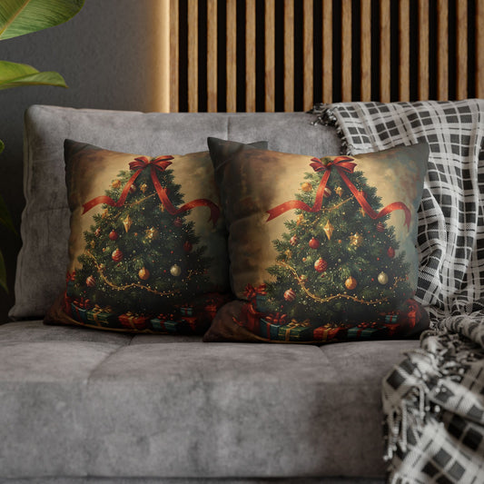 Christmas Tree Decorative Pillowcase — Vintage Holiday Throw Pillow Cover