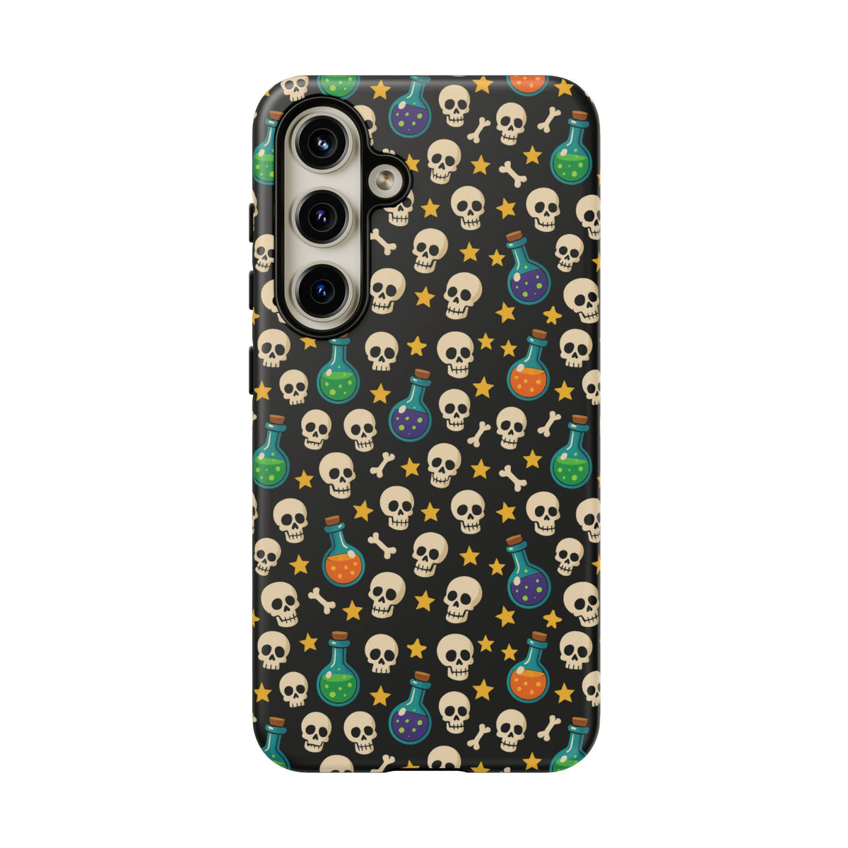 Skull & Potion Phone Case, Trendy Cell Phone Cover, Halloween Gift, Gothic Phone Accessory, Spooky Style Case, Tough Cases