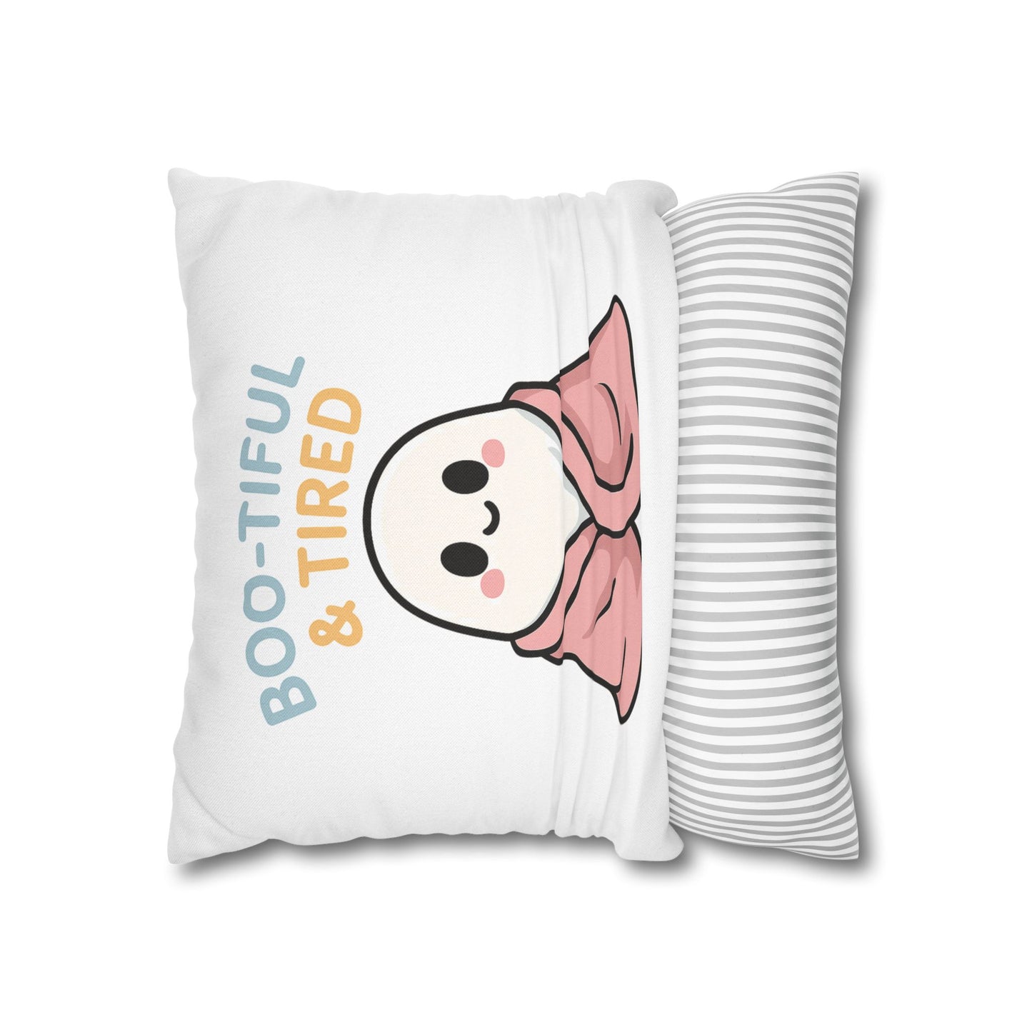 Boo-tiful & Tired Ghost Pillowcase, Halloween Home Decor