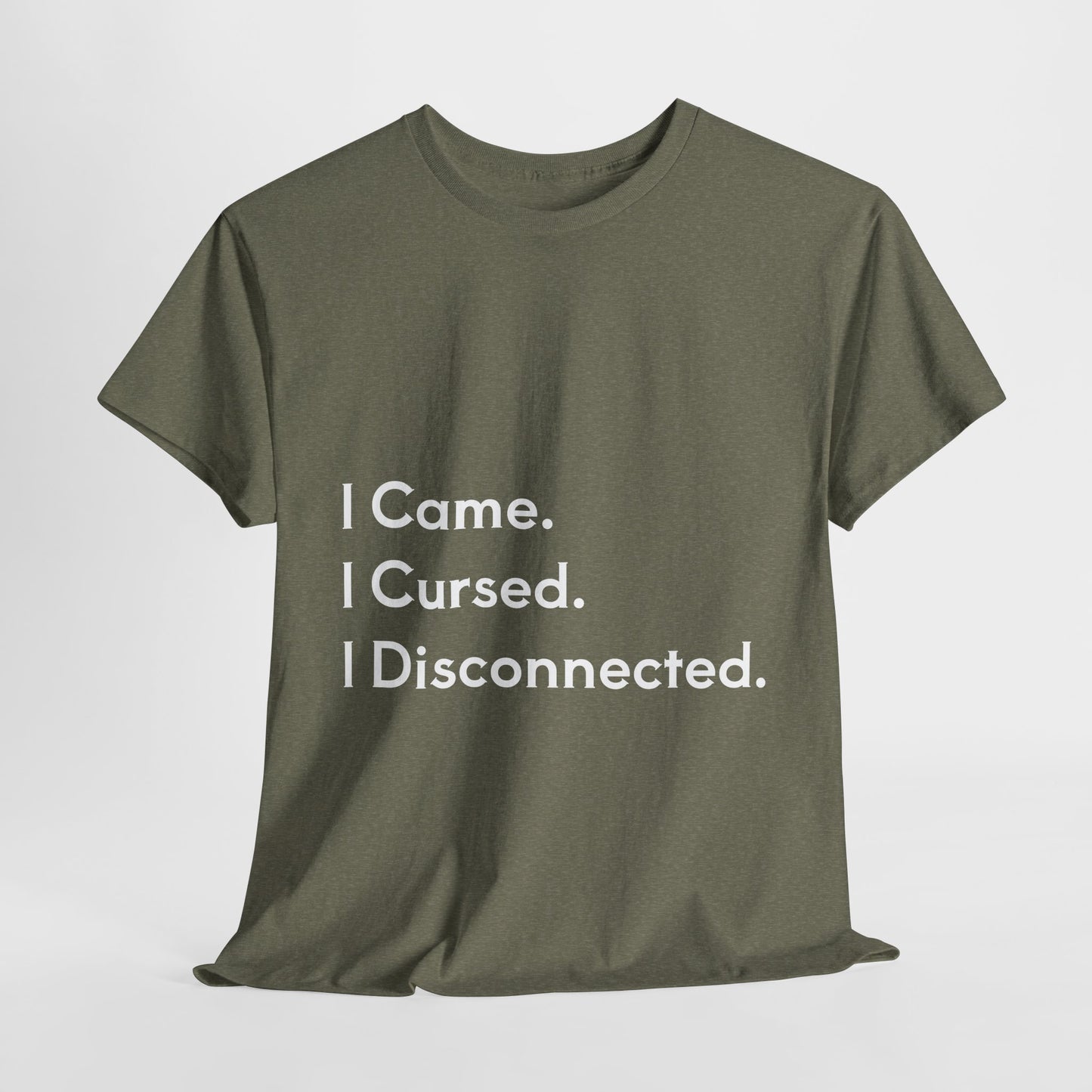 I Came I Cursed I Disconnected Unisex Heavy Cotton Tee, Funny Halloween T-Shirt