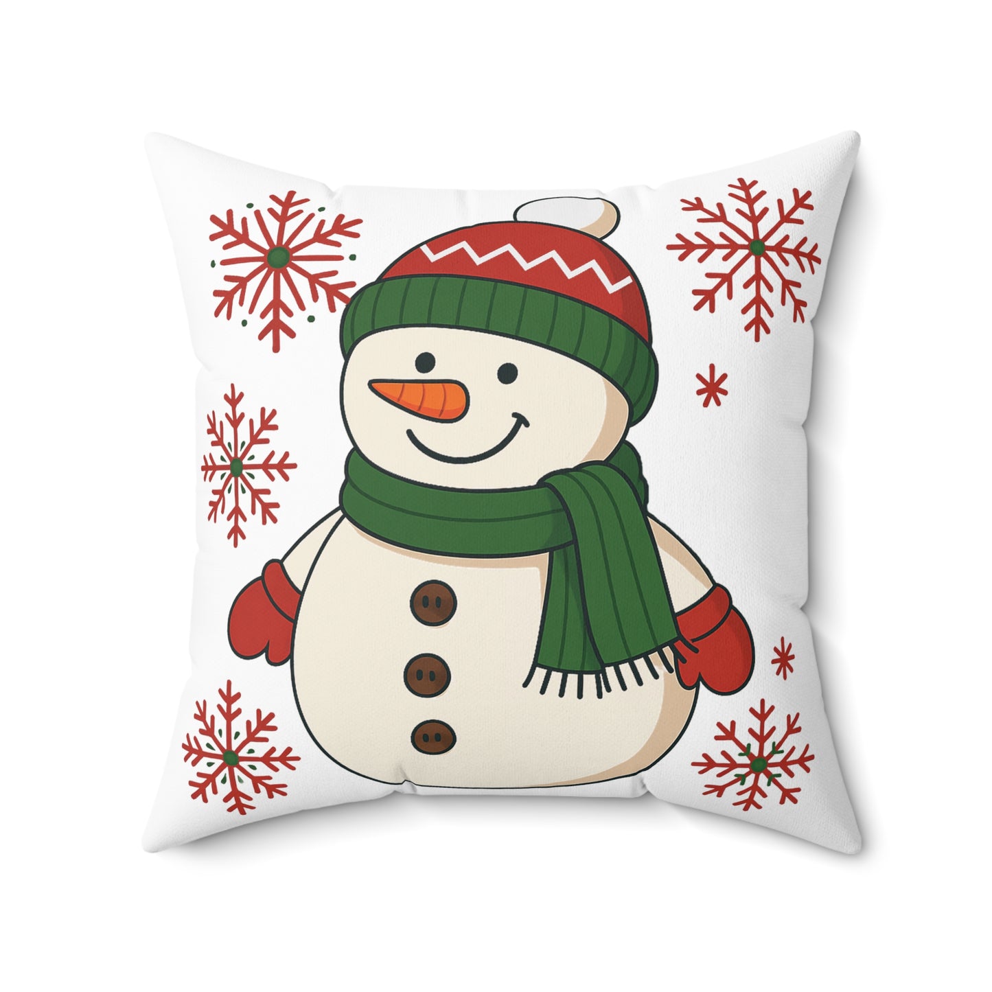 Snowman Throw Pillow — Festive Christmas Decorative Cushion