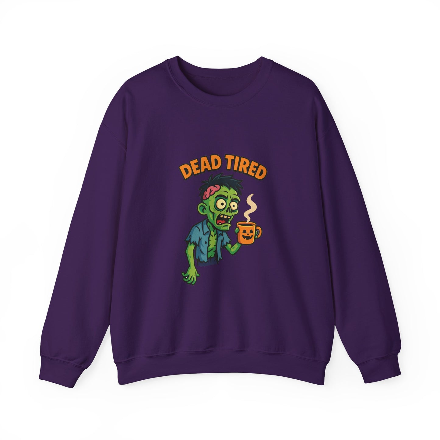 Dead Tired Zombie Sweatshirt, Funny Halloween Crewneck, Spooky Season Apparel