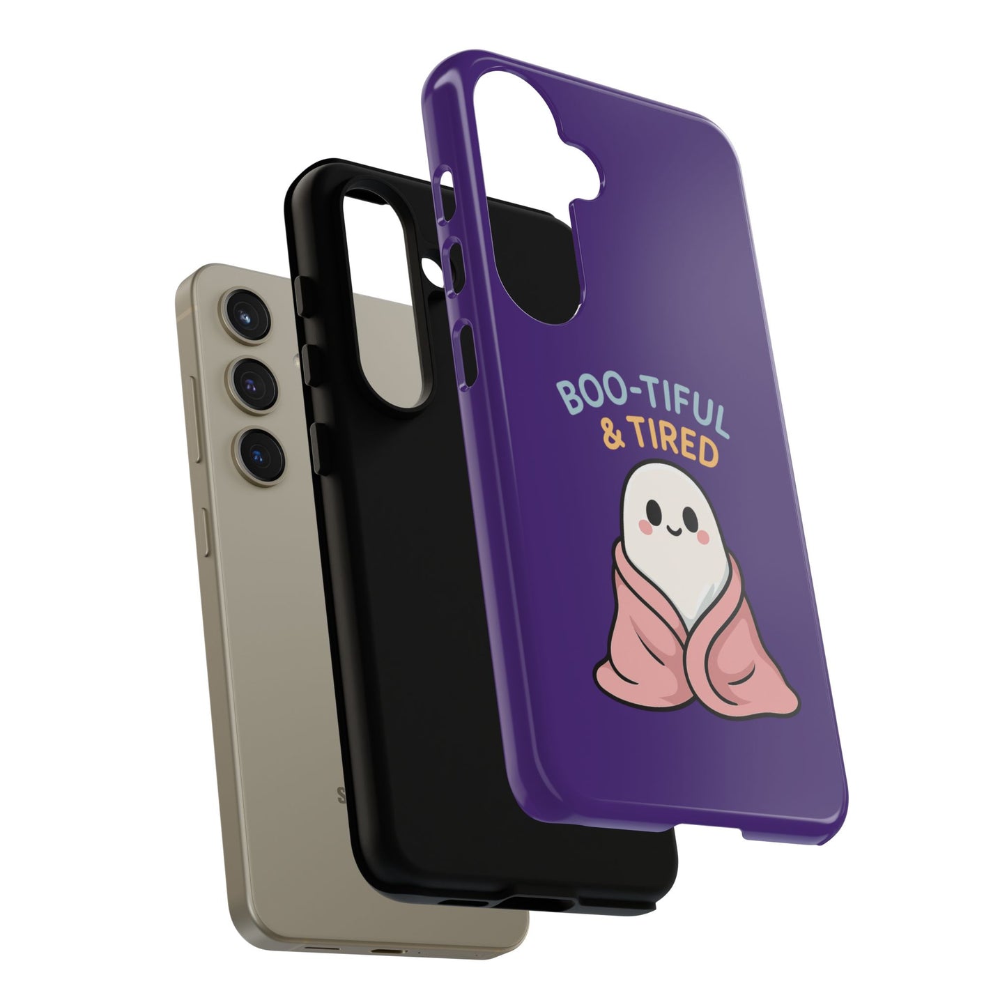 Boo-Tiful & Tired Phone Case, Halloween-Themed Design