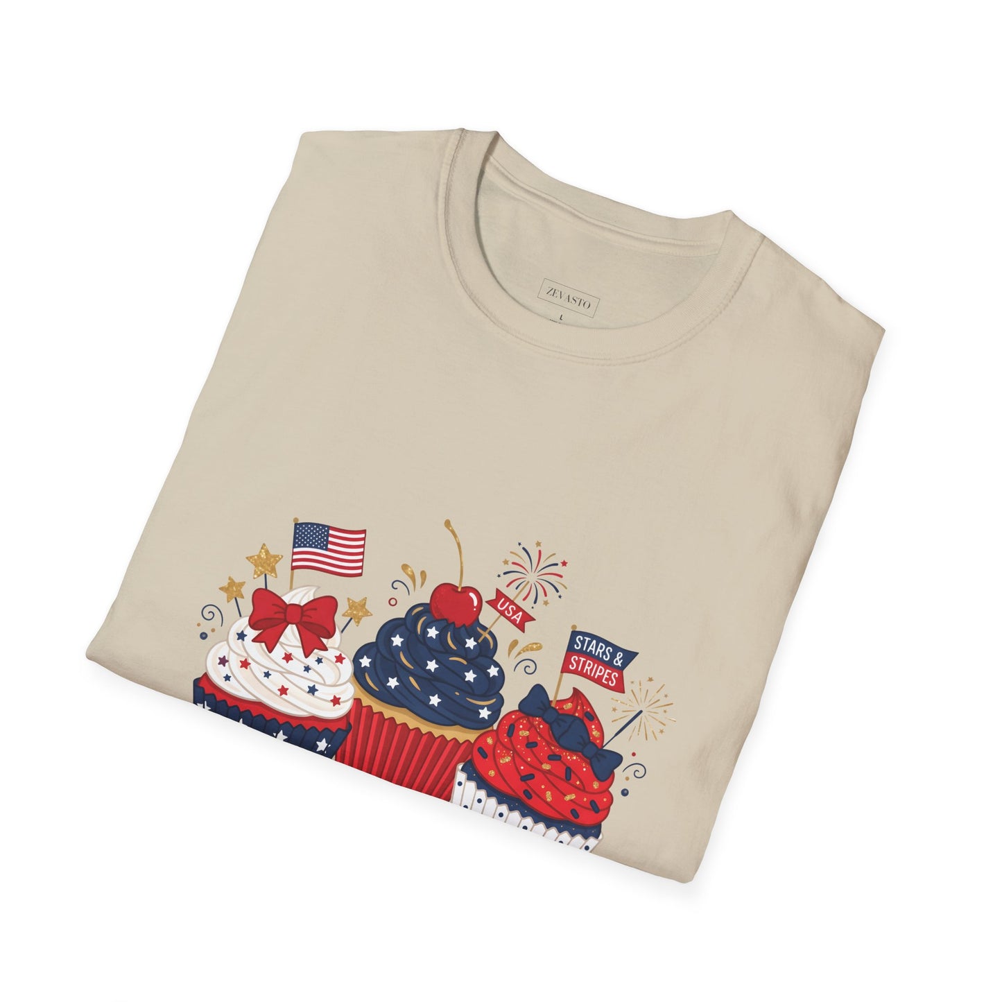Patriotic Cupcakes T-Shirt — "Sweet Land of Liberty" 4th of July Tee