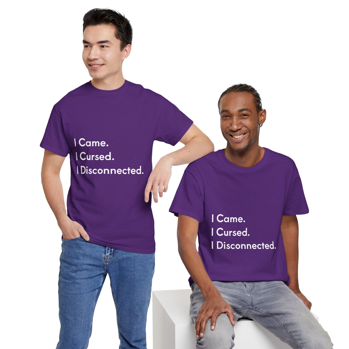 I Came I Cursed I Disconnected Unisex Heavy Cotton Tee, Funny Halloween T-Shirt