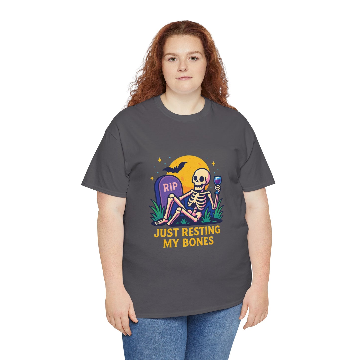 Skeleton Tee - Just Resting My Bones, Unisex Halloween Shirt