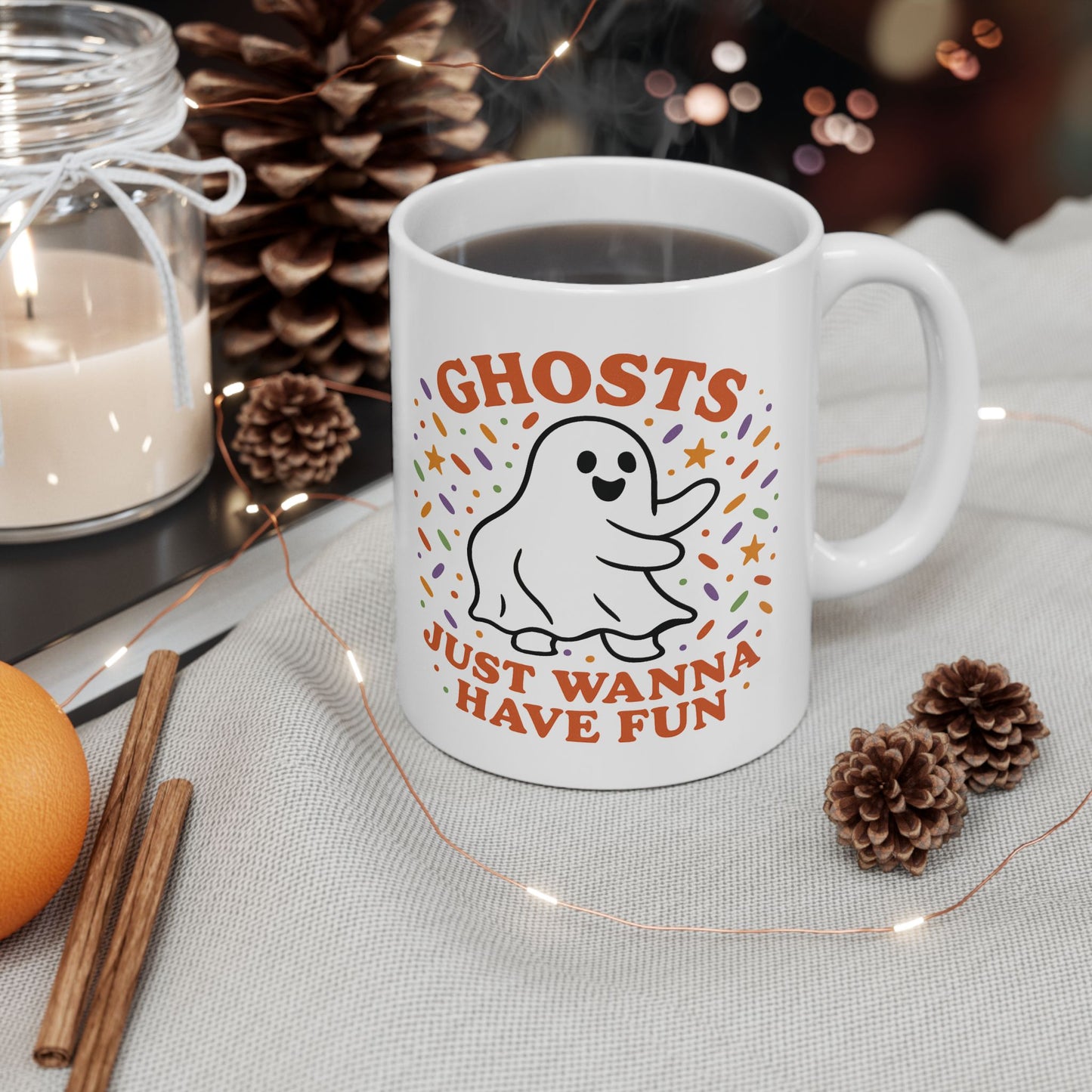 Whimsical Ghost Mug - Perfect for Halloween Fun, Spooky Season Gift