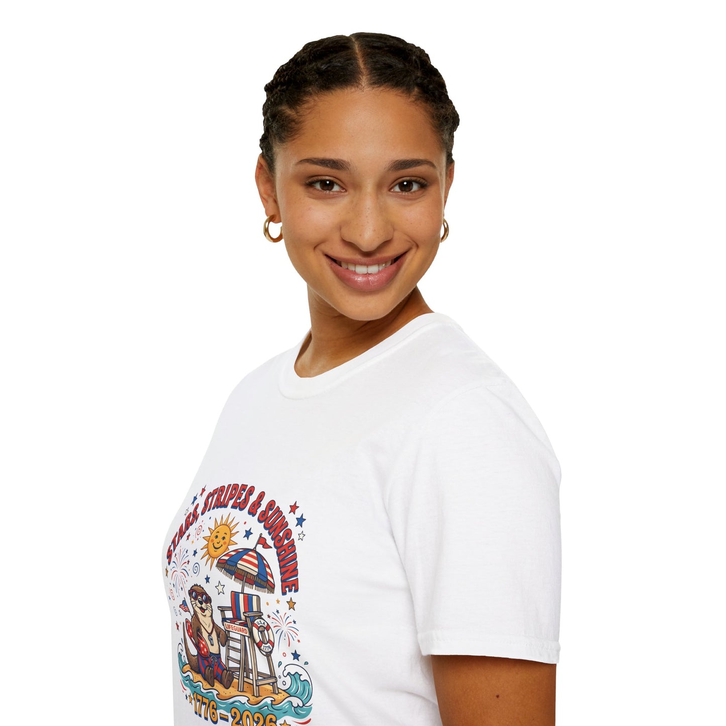 Stars, Stripes & Sunshine T-Shirt — Patriotic 1776–2026 Summer Tee, 4th of July Shirt
