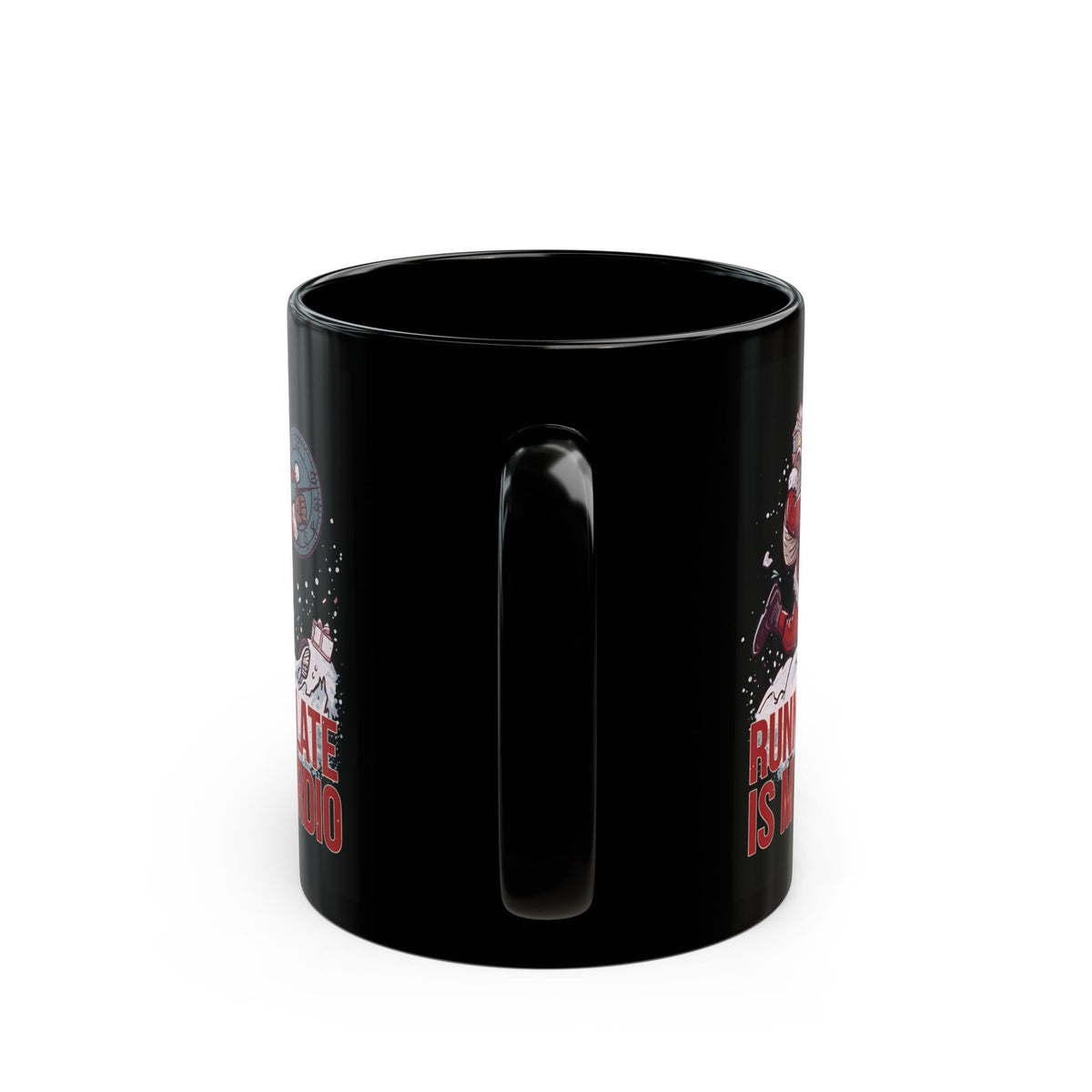 Funny Holiday Coffee Mug, Santa Running Late is My Cardio, Christmas Gift for Runners, Seasonal Mug for Coffee Lovers