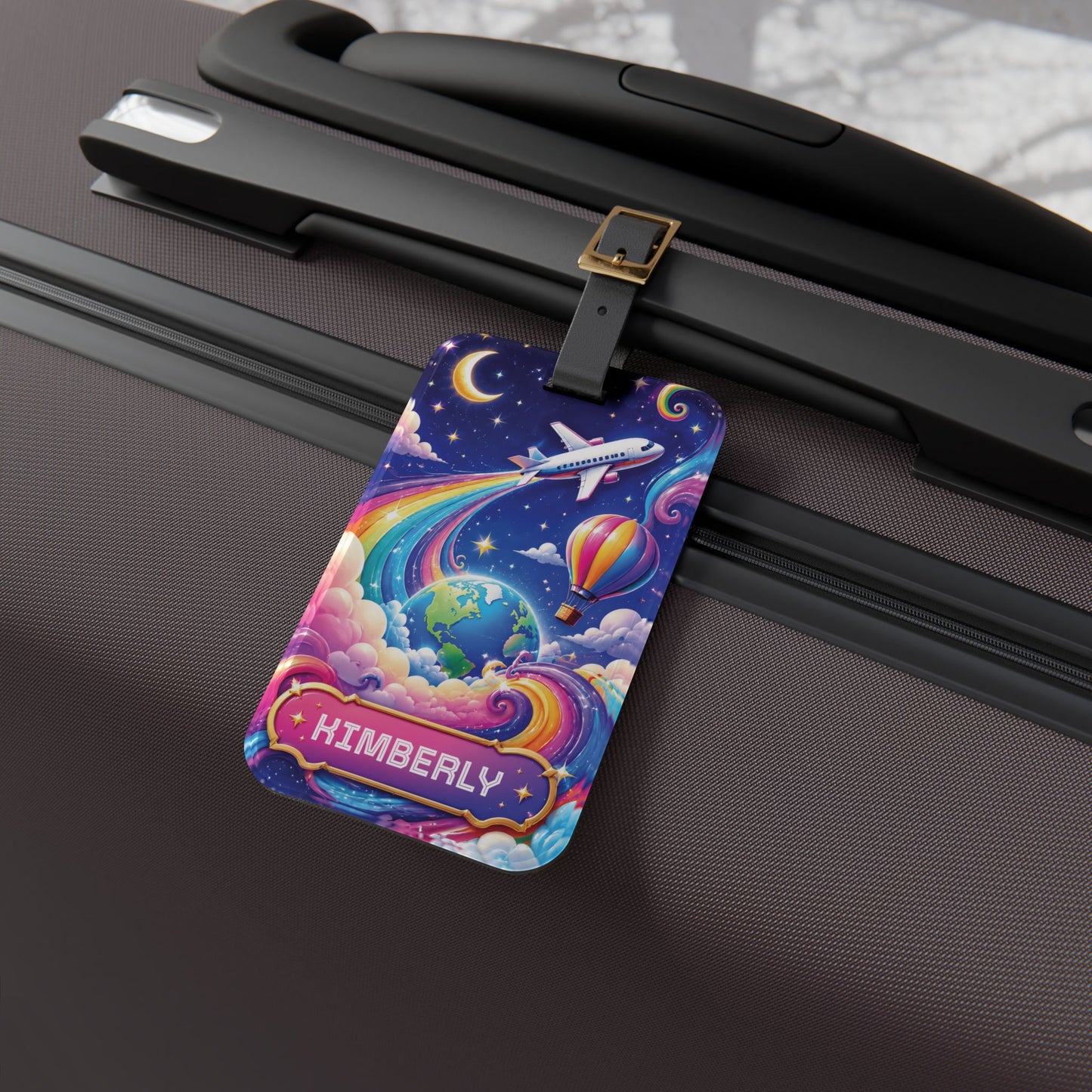 Personalized Luggage Tag — Custom Name Travel ID, Dreamy Night Sky Luggage ID