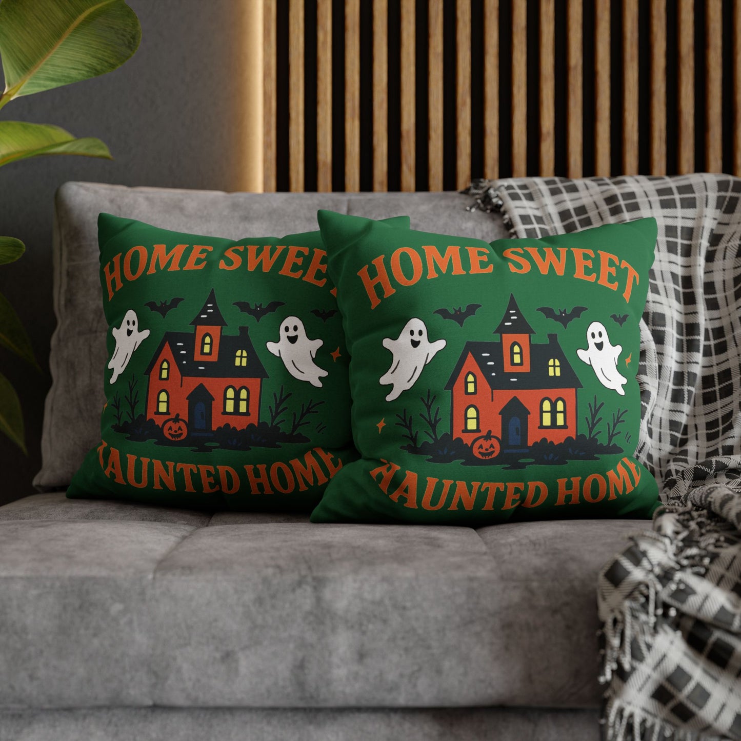 Halloween-Themed Decorative Pillowcase, Haunted Home Accent