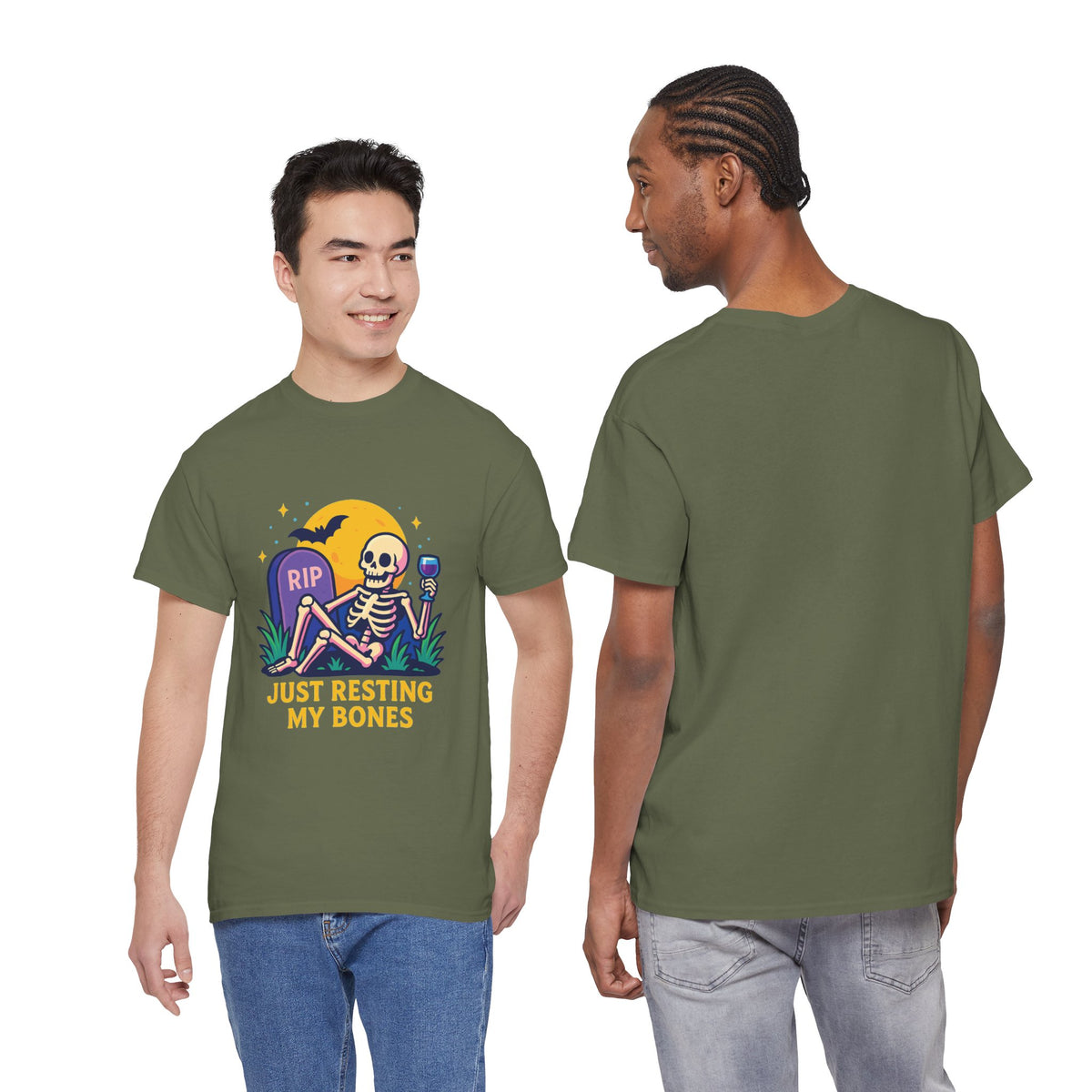 Skeleton Tee - Just Resting My Bones, Unisex Halloween Shirt