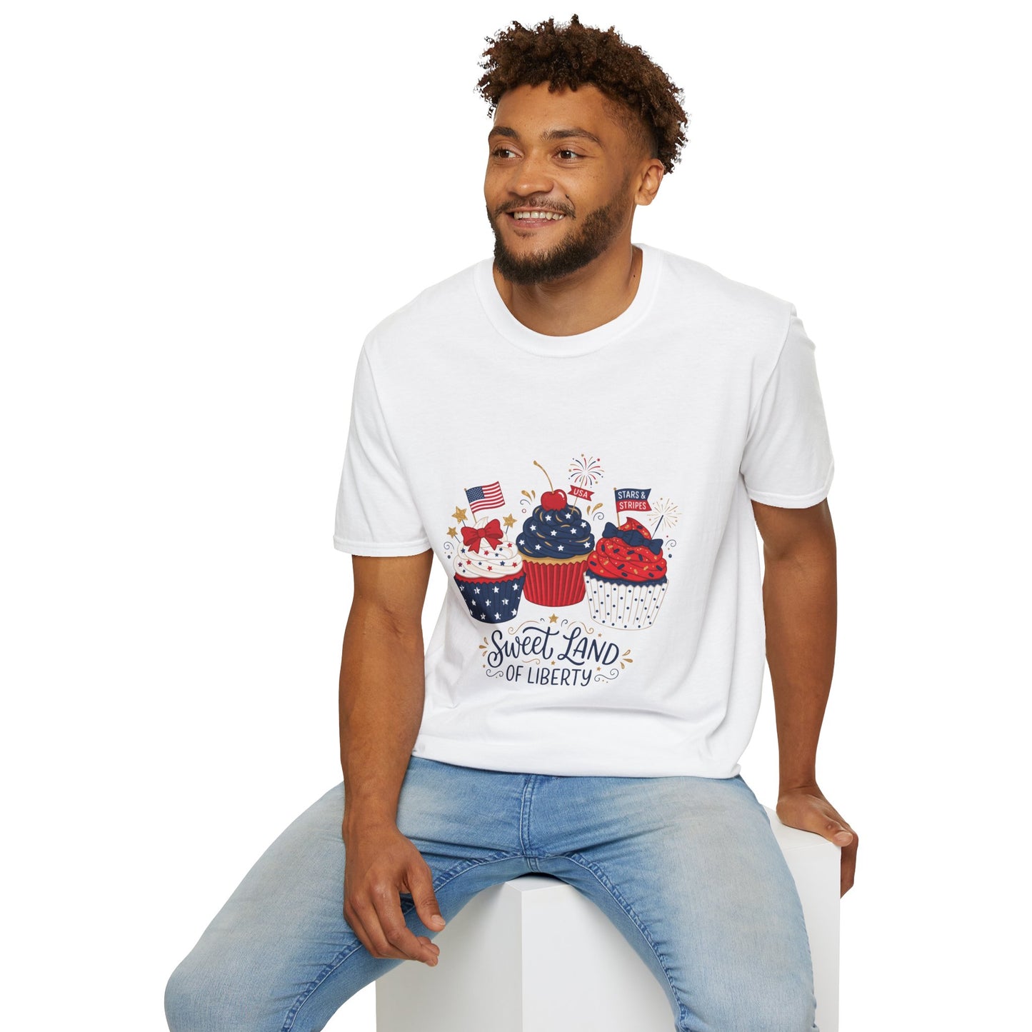 Patriotic Cupcakes T-Shirt — "Sweet Land of Liberty" 4th of July Tee