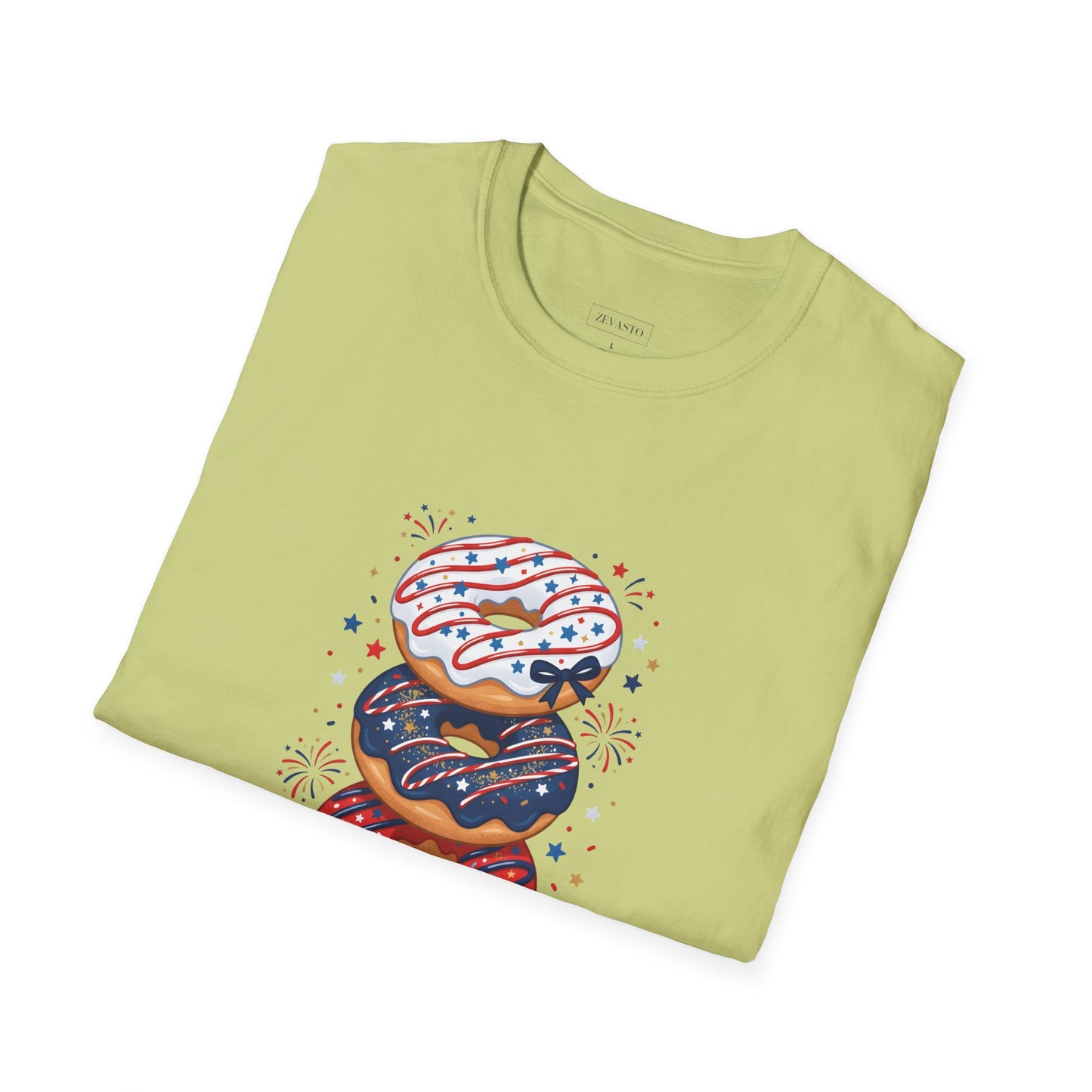 Donut Mess With Freedom T-Shirt — Patriotic Donut Stack 4th of July Tee