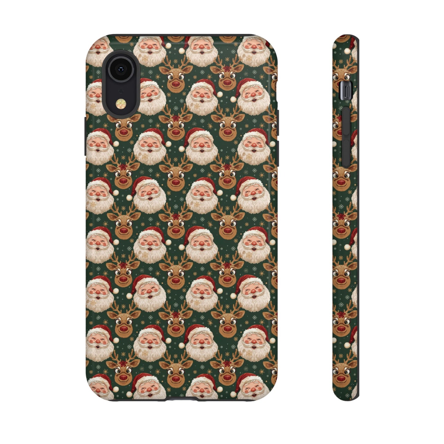 Christmas Santa-Reindeer Phone Case, Dual Layer Phone Case for Iphone 17, 16, 15, 14, 13, 12, 11 & Samsung