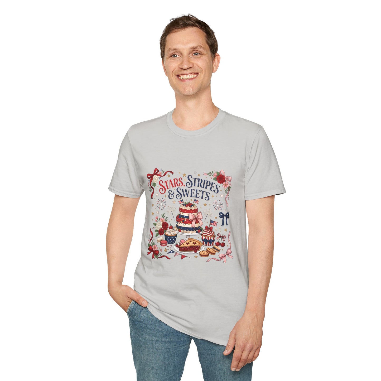 Stars, Stripes & Sweets T-Shirt — Patriotic 4th of July Dessert Graphic Tee