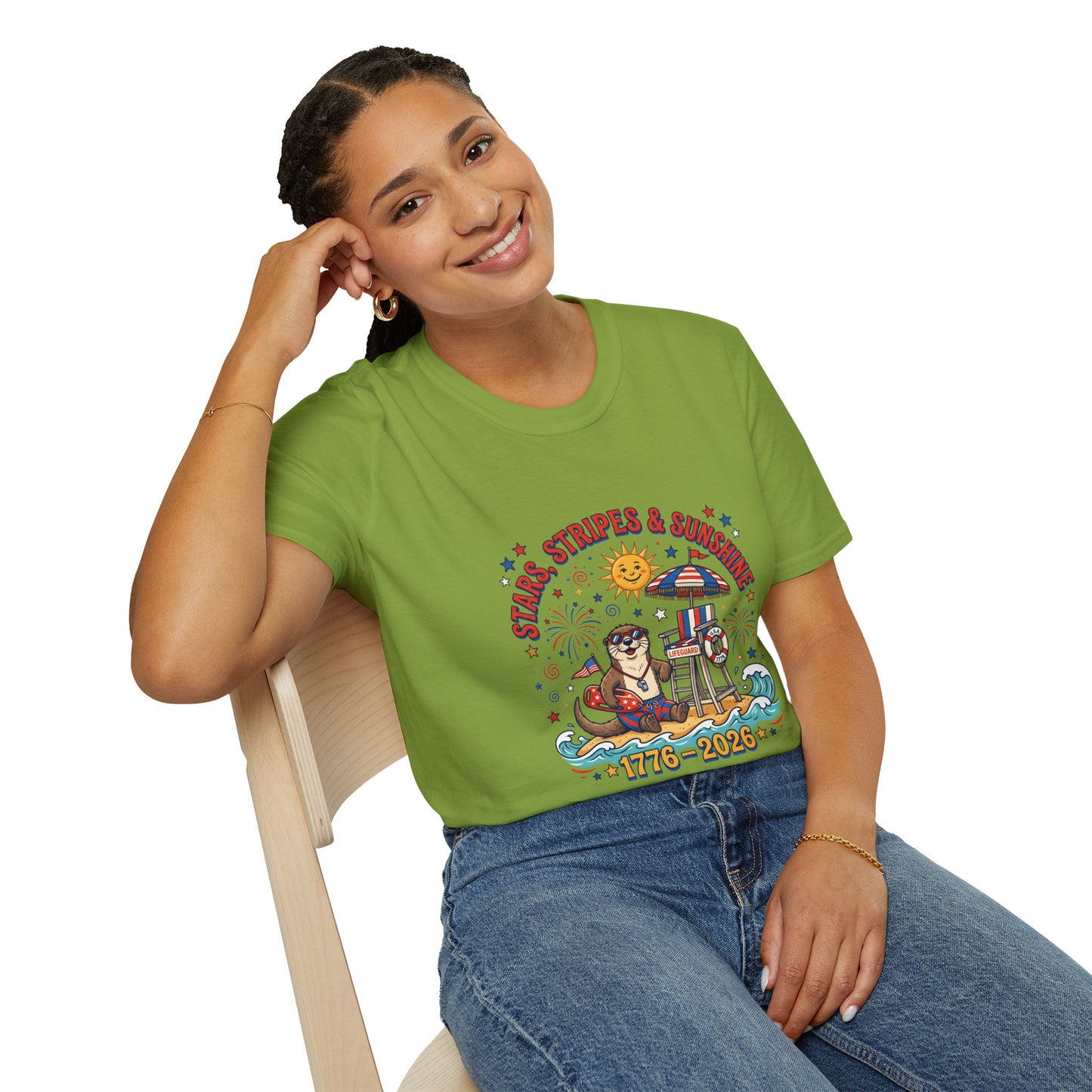 Stars, Stripes & Sunshine T-Shirt — Patriotic 1776–2026 Summer Tee, 4th of July Shirt