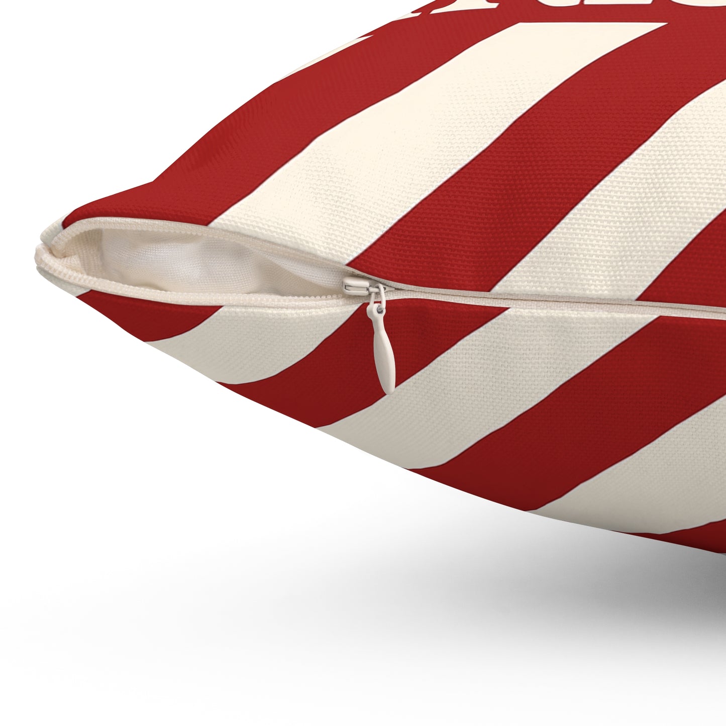 Merry Christmas Candy-Stripe Throw Pillow, Festive Christmas Decor