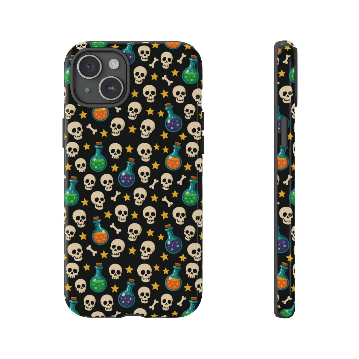 Skull & Potion Phone Case, Trendy Cell Phone Cover, Halloween Gift, Gothic Phone Accessory, Spooky Style Case, Tough Cases