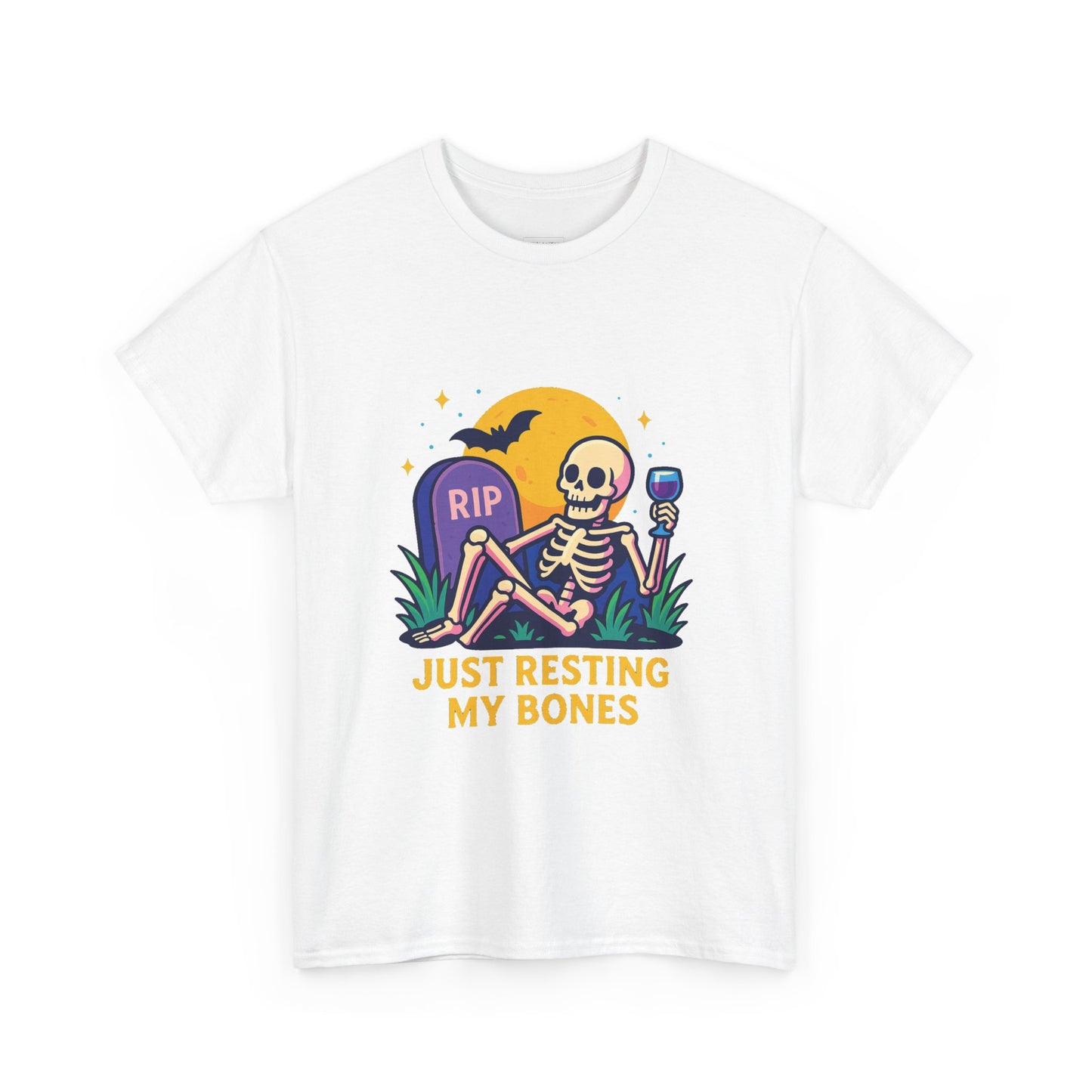 Skeleton Tee - Just Resting My Bones, Unisex Halloween Shirt