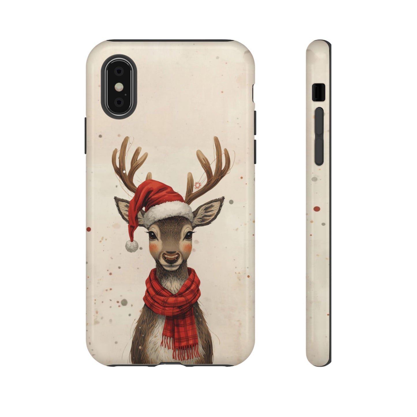 Christmas Reindeer Phone Case, Dual Layer Phone Case for Iphone 17, 16, 15, 14, 13, 12, 11