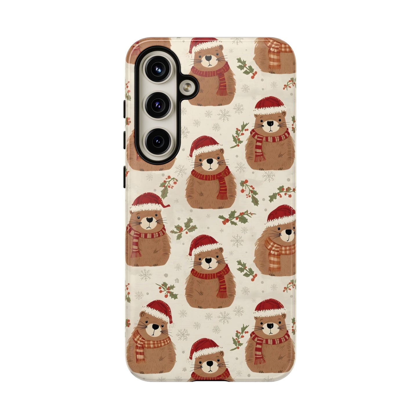 Christmas Phone Case, Cute Capybara Phone Case for Iphone 17, 16, 15, 14, 13, 12, 11 & Samsung