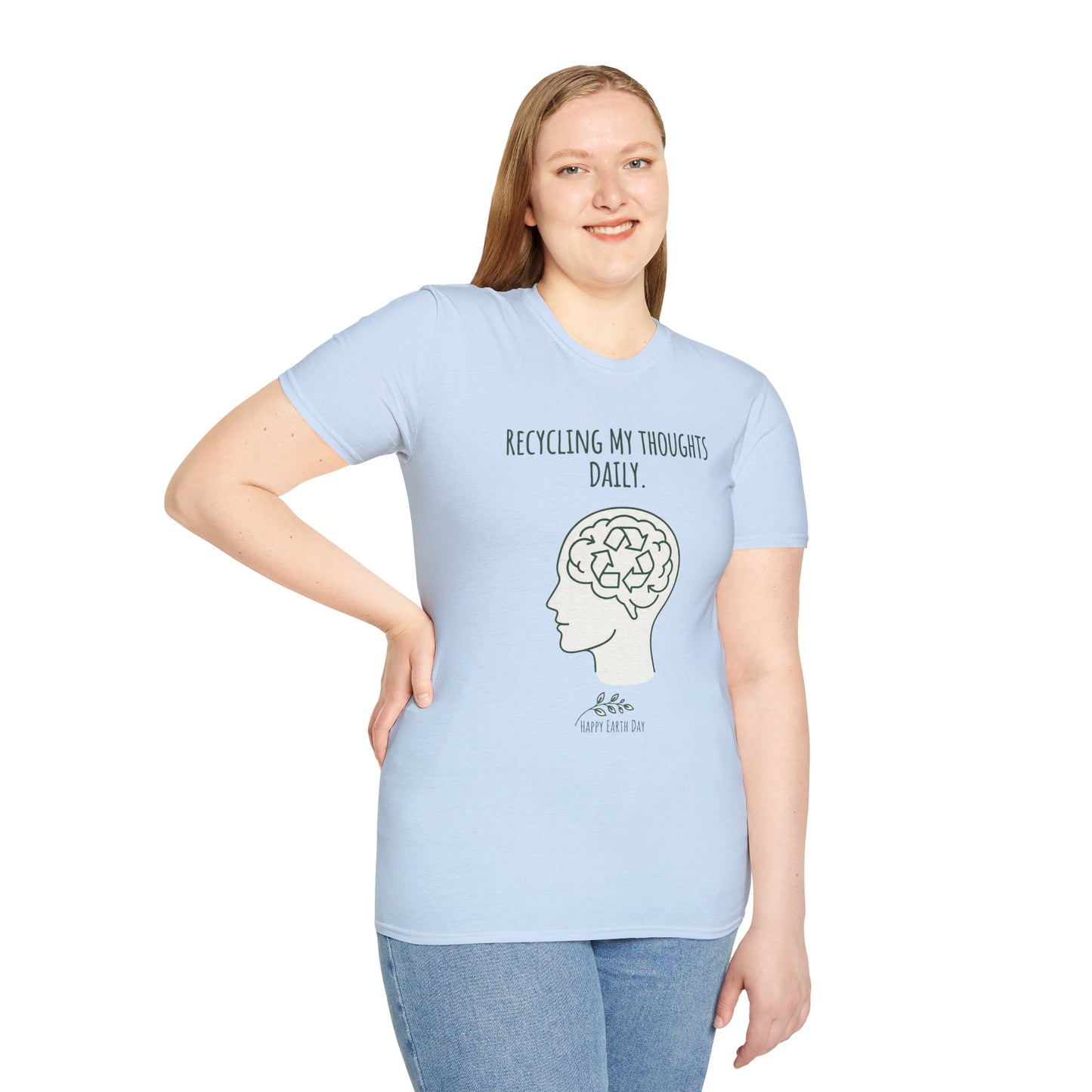 Recycling My Thoughts Daily T-Shirt — Mental Health Awareness, Earth Day Graphic Tee
