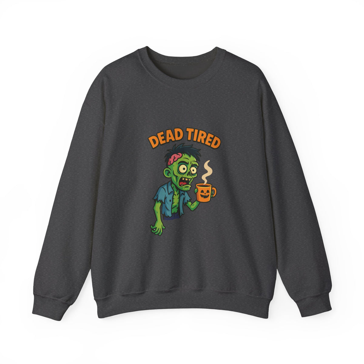 Dead Tired Zombie Sweatshirt, Funny Halloween Crewneck, Spooky Season Apparel