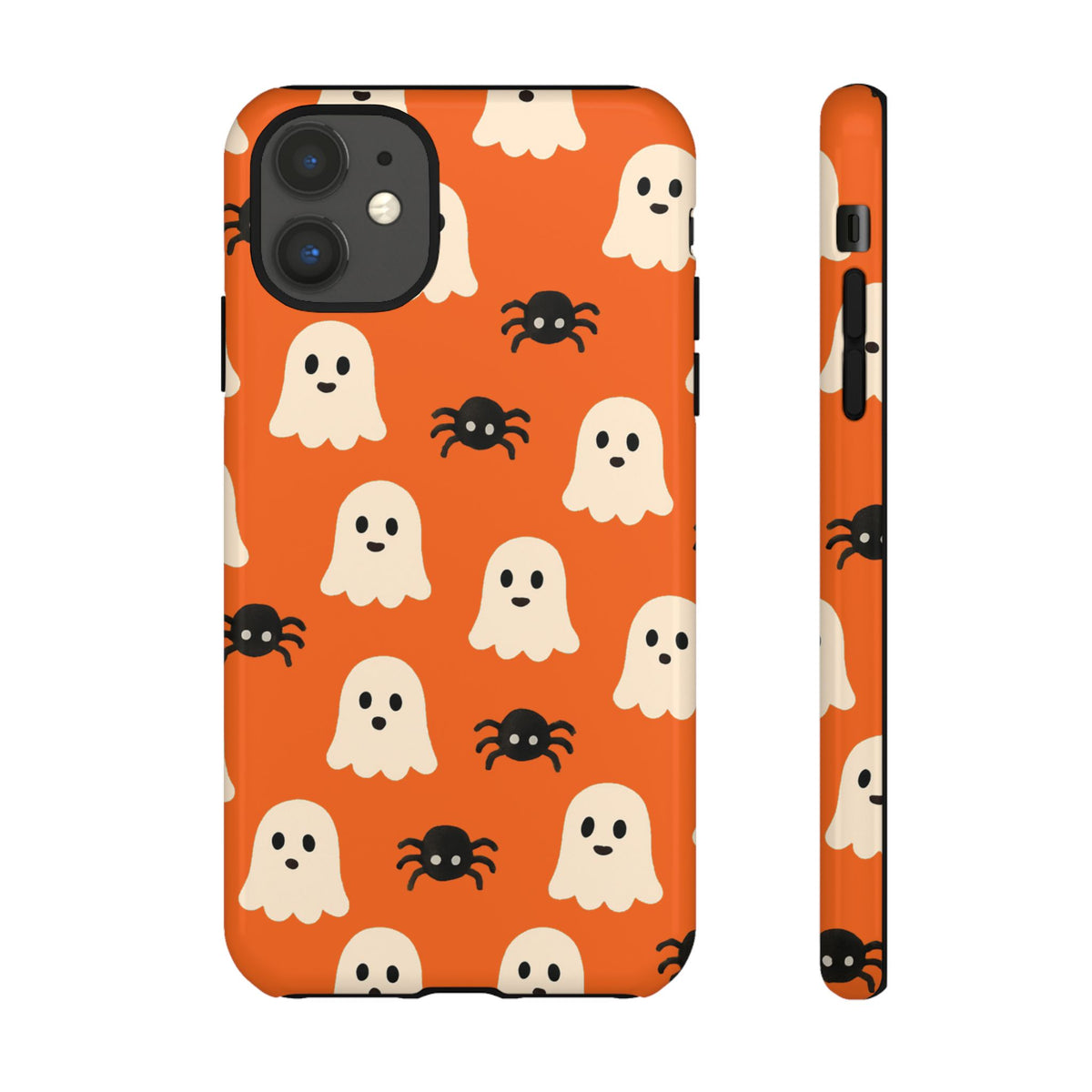 Cute Halloween Phone Case with Ghosts and Spiders, Spooky Gift, Fall Accessory, Unique Halloween Decor, Mobile Protection