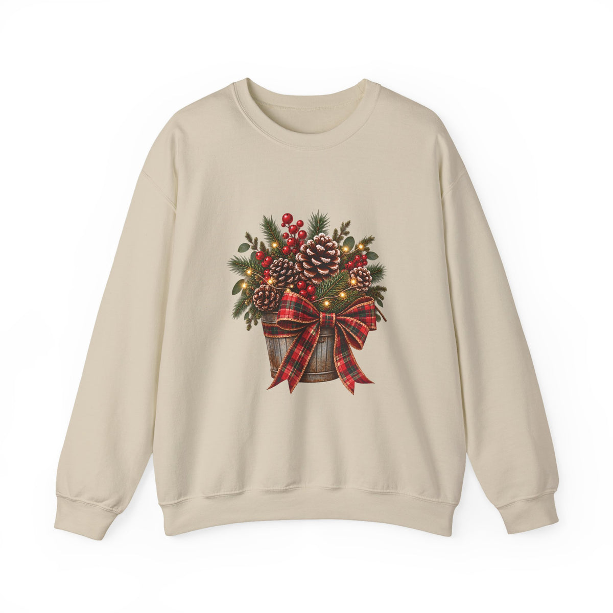 Christmas Pinecone Basket Crewneck Sweatshirt