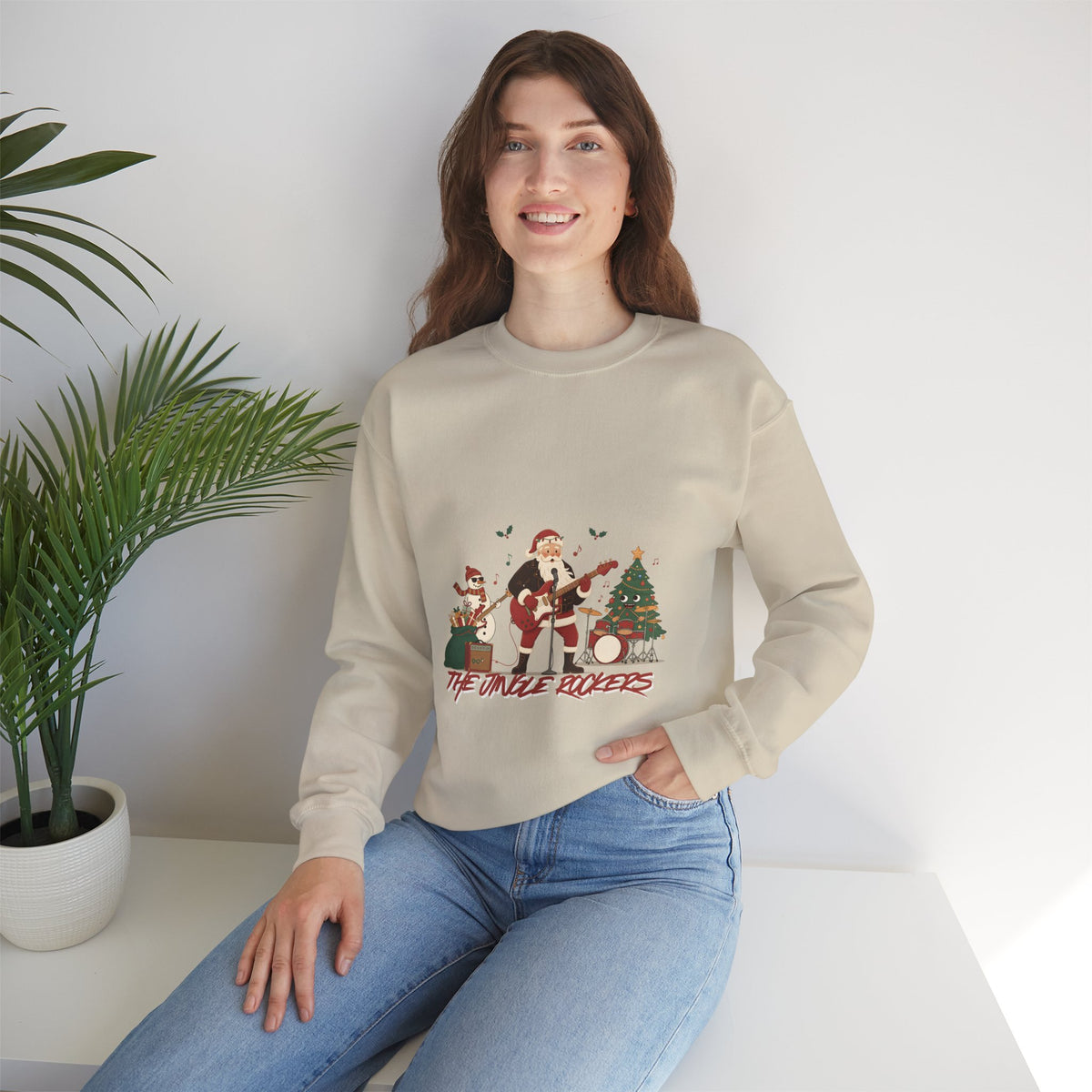 Funny Christmas Sweatshirt – "The Jingle Rockers" Holiday Band Crewneck