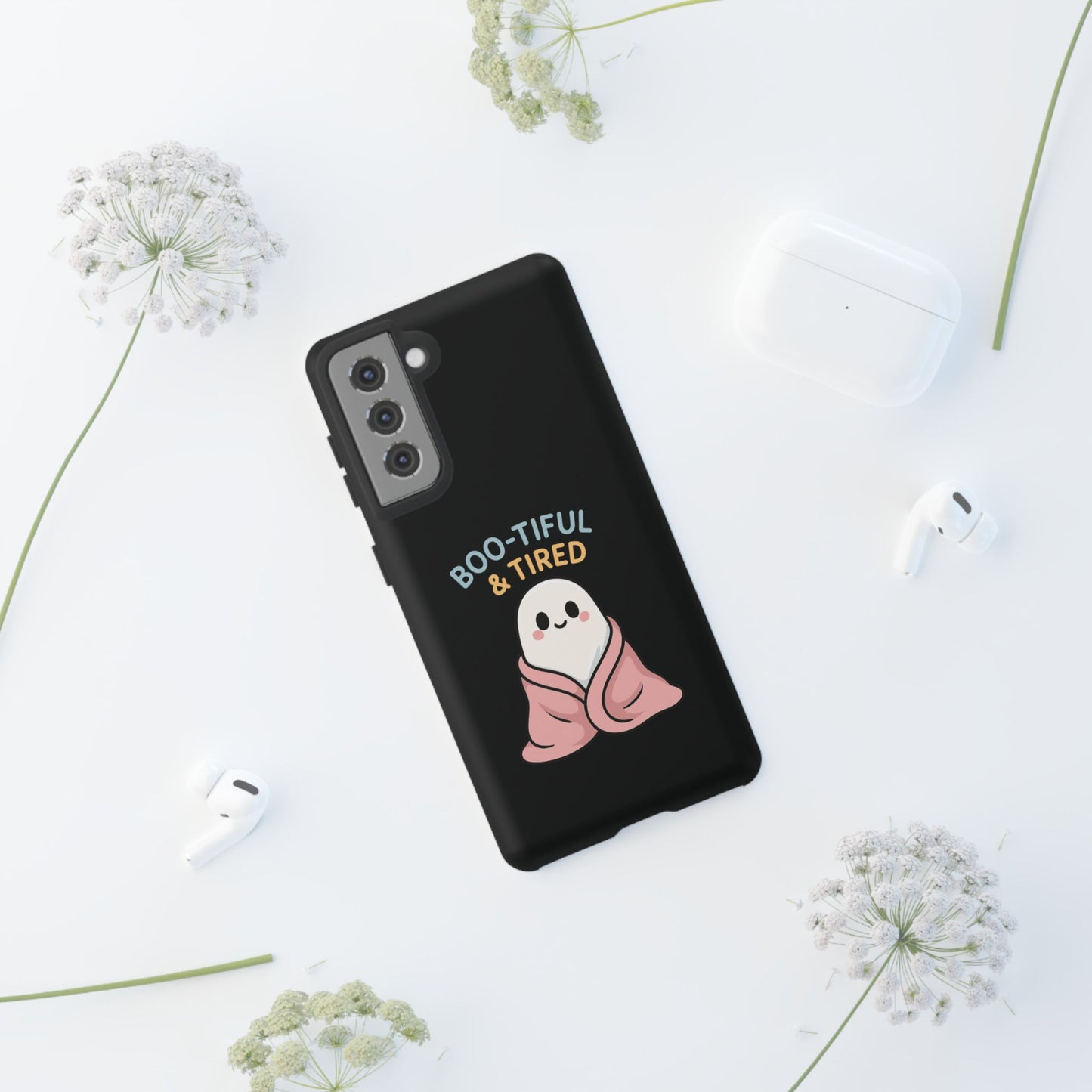 Boo-tiful & Tired Phone Case, Halloween-Themed Design
