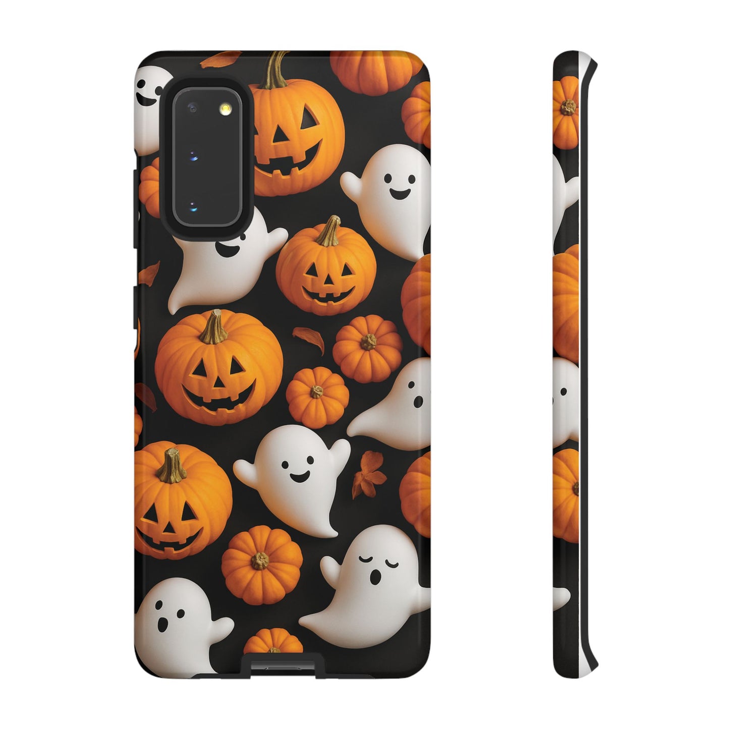 Halloween Phone Case, Spooky Ghosts and Pumpkins Design