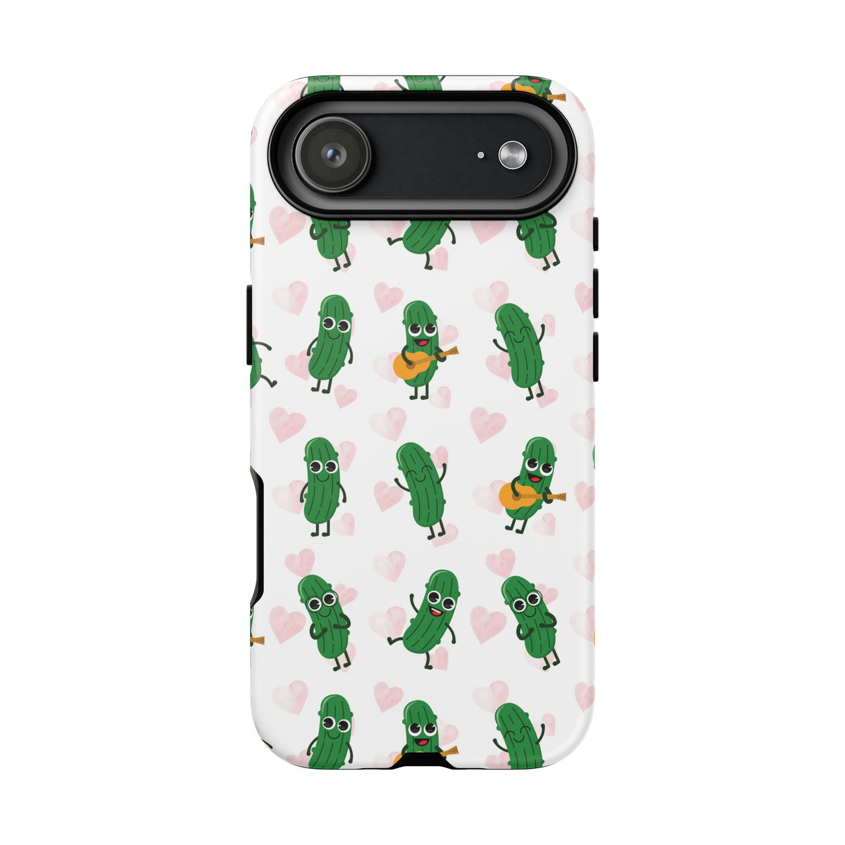 Pickle Pattern Phone Case — Cute Dancing Pickles with Hearts